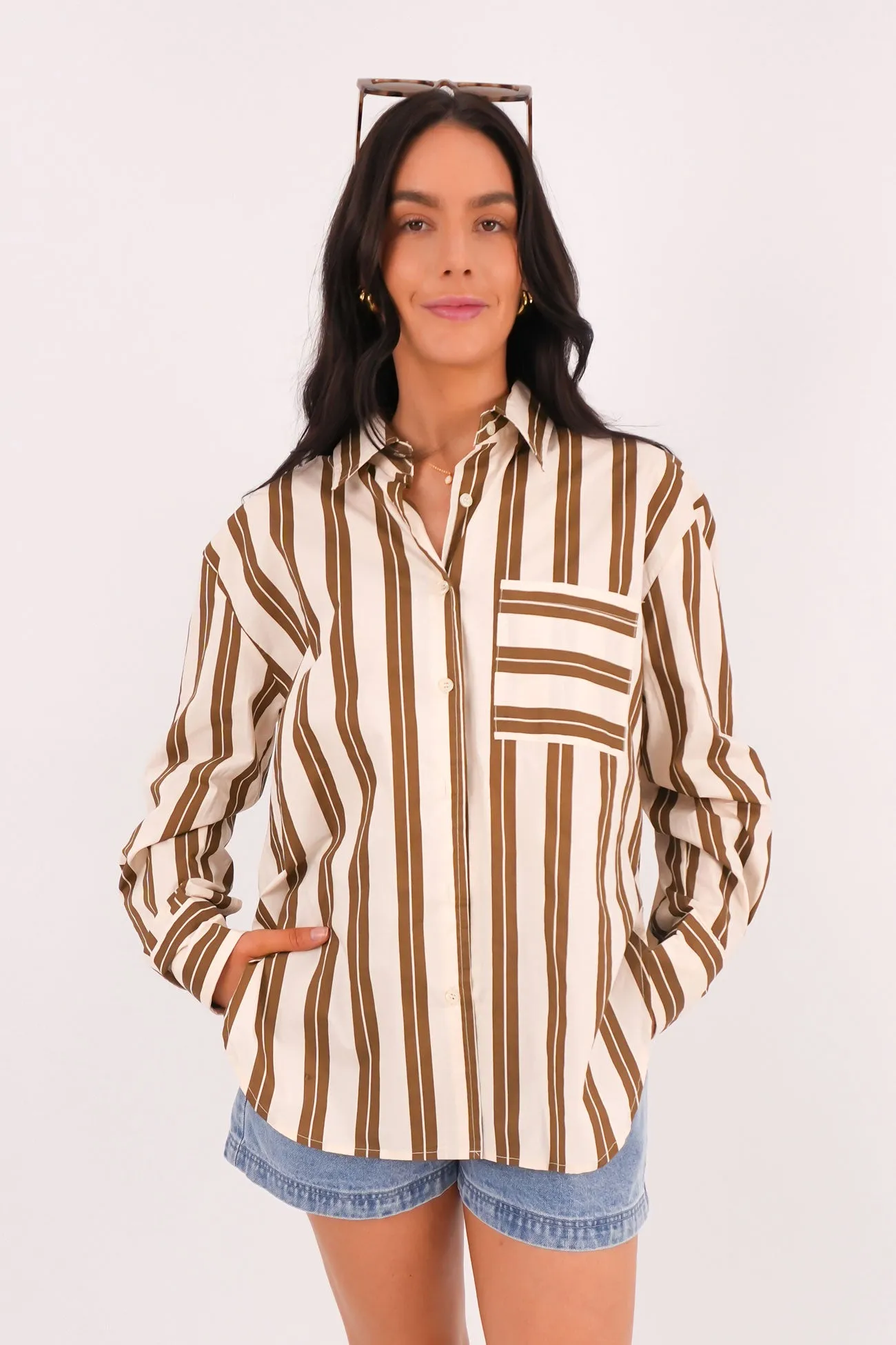Fashion Forward Lynton Shirt Cream Brown