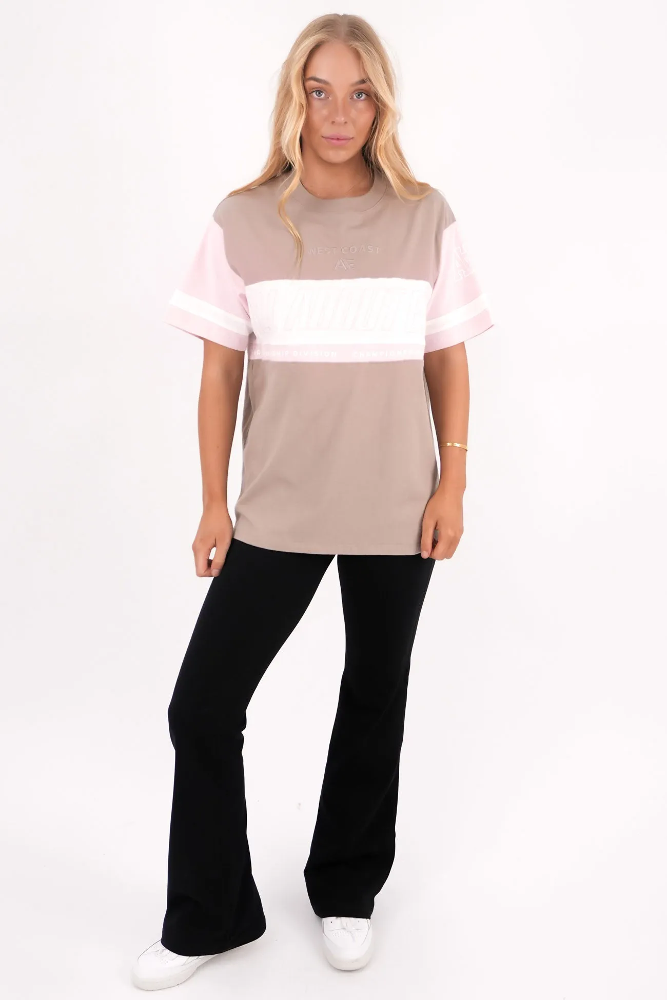 sequined details Performance Relaxed Tee Stone