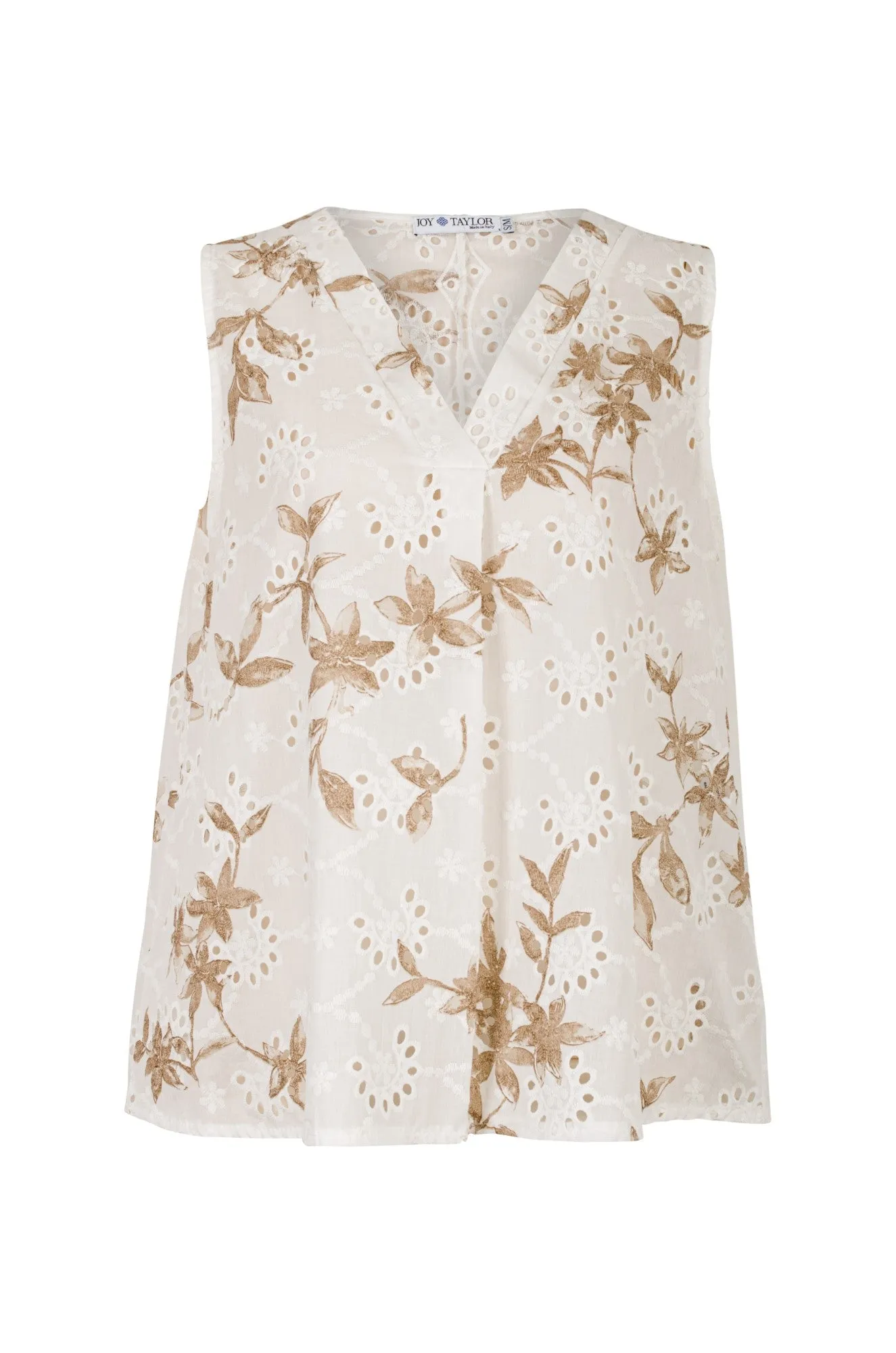 Made in Italy 100% Cotton Top | Sand Leaves | 0305A1 Diamond Soul winter clothing