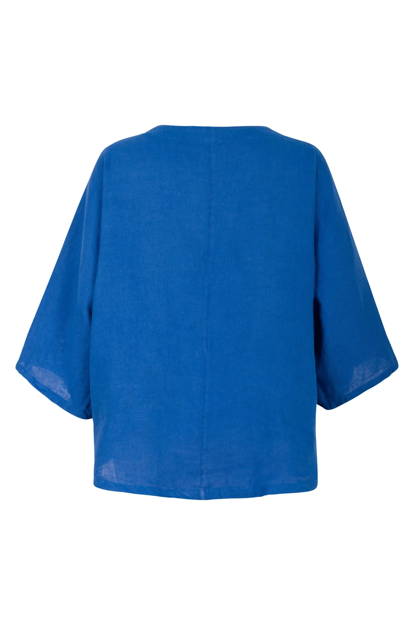 HighElasticity Trendy Cut Made in Italy 100% Linen Top | AZURE | 0201A1