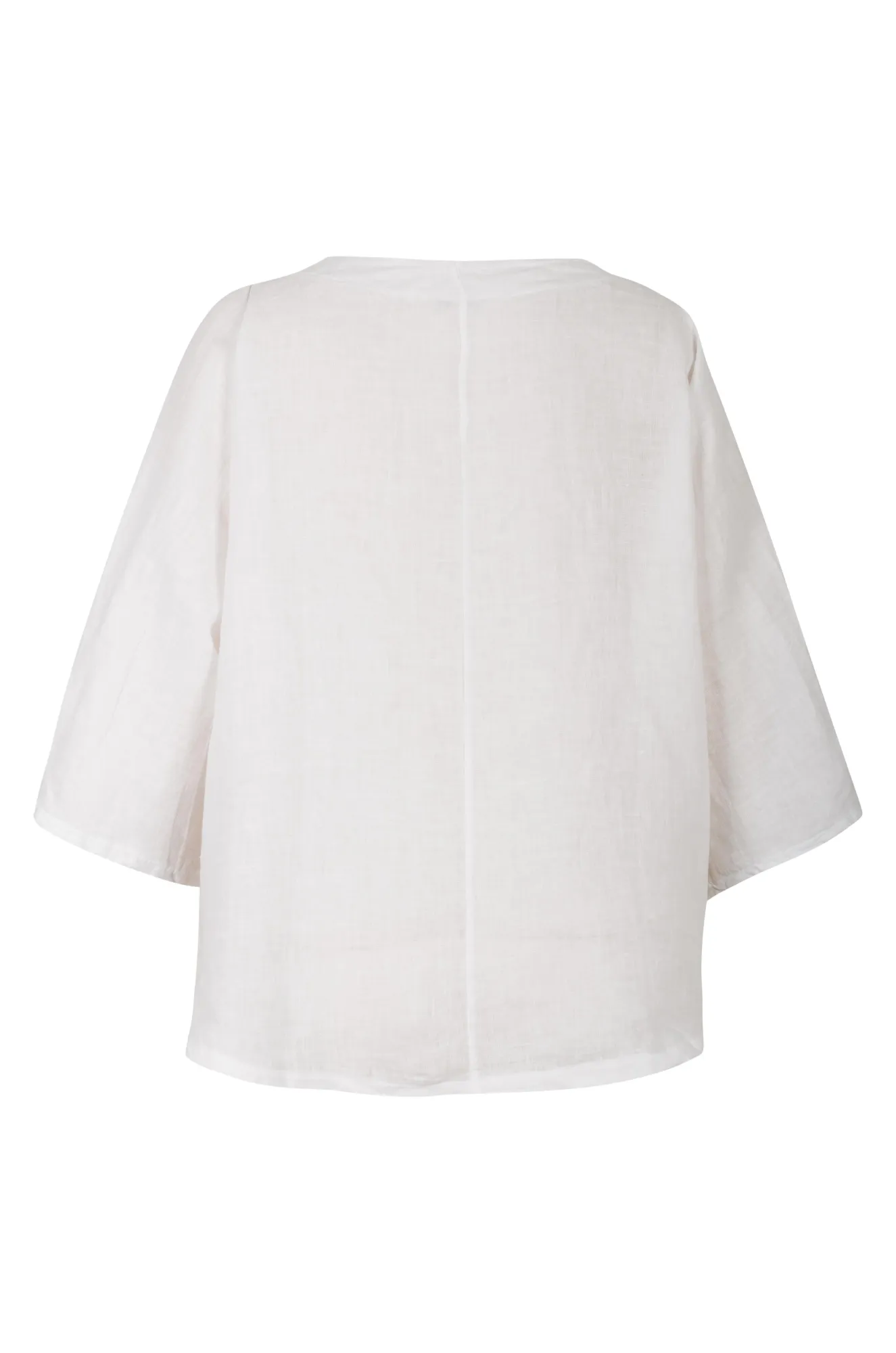 Made in Italy 100% Linen Top | WHITE | 0201A1 WrinkleFree Material StainReleaseCoating