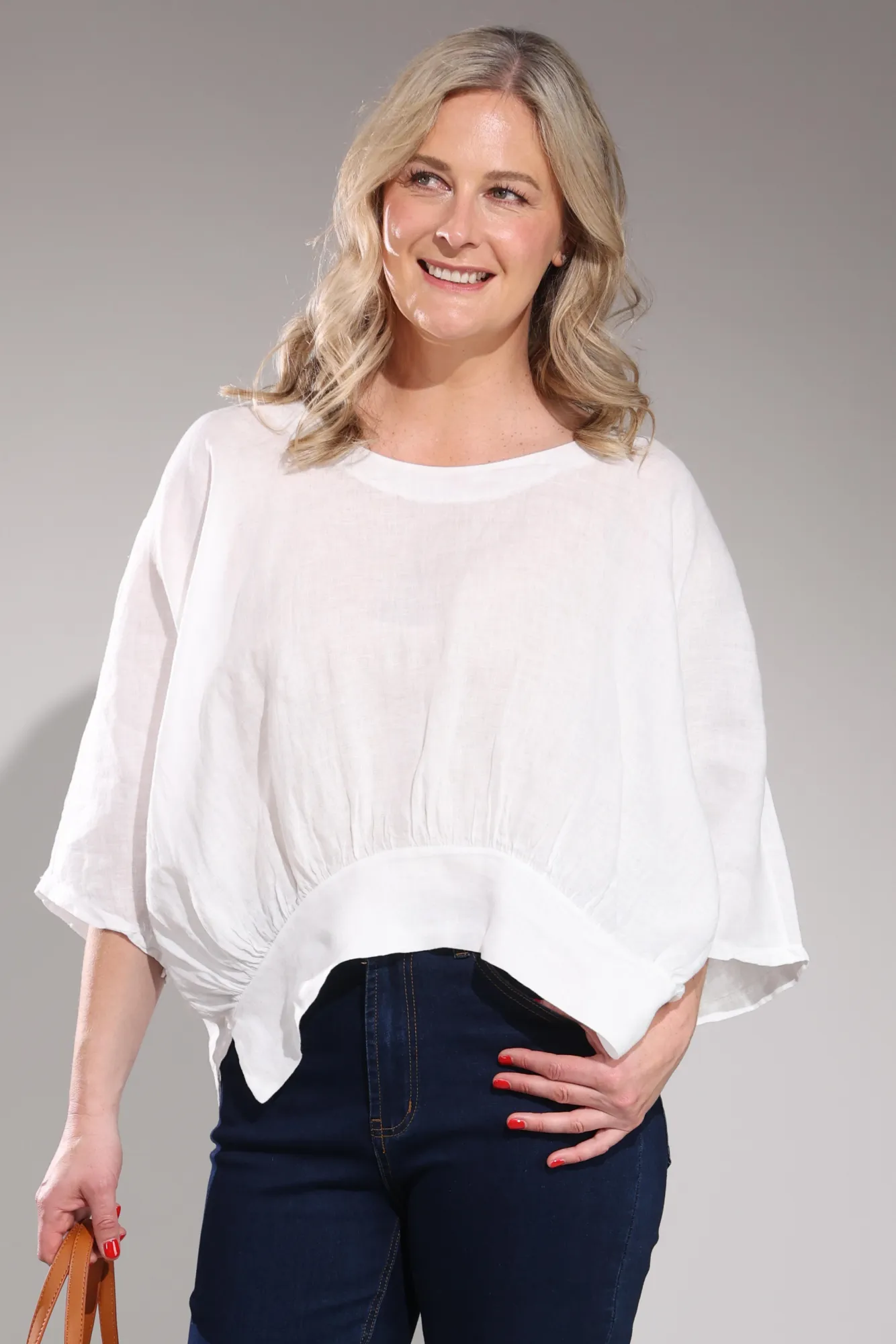 Elite Vibe Made in Italy 100% Linen Top | WHITE | 0201A1