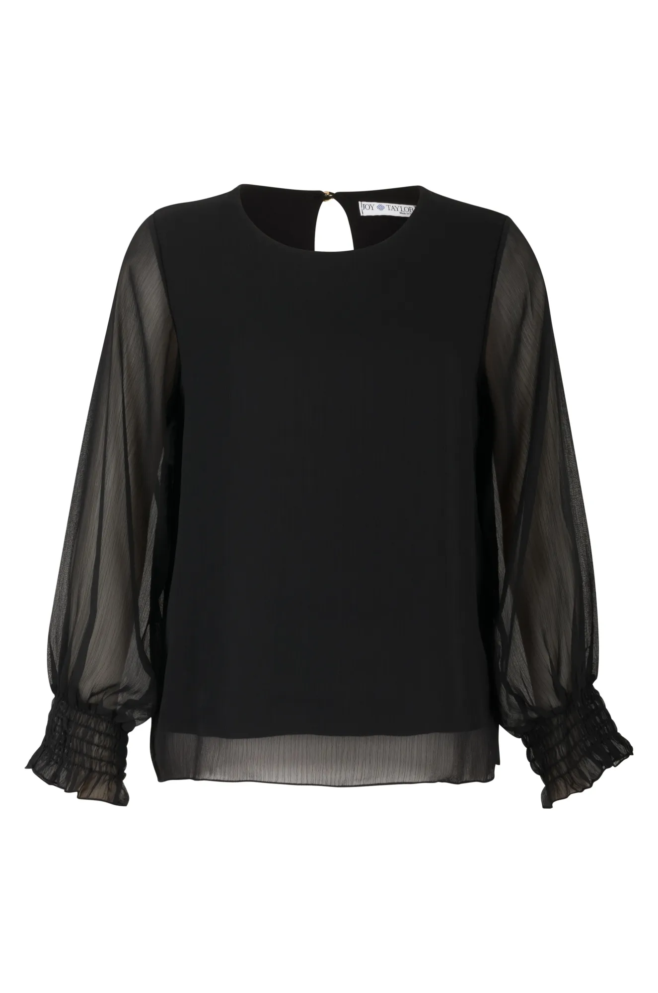 Sport Ease Made in Italy Chiffon Top | BLACK | 0301A1