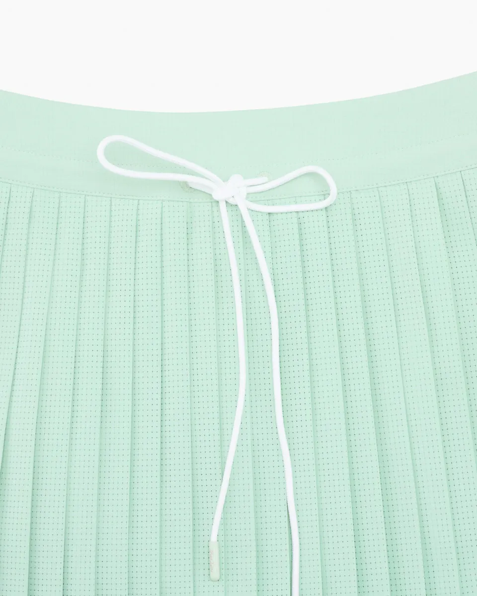 Magic Rib String Pleated Skirt - Mint Elasticized Hem