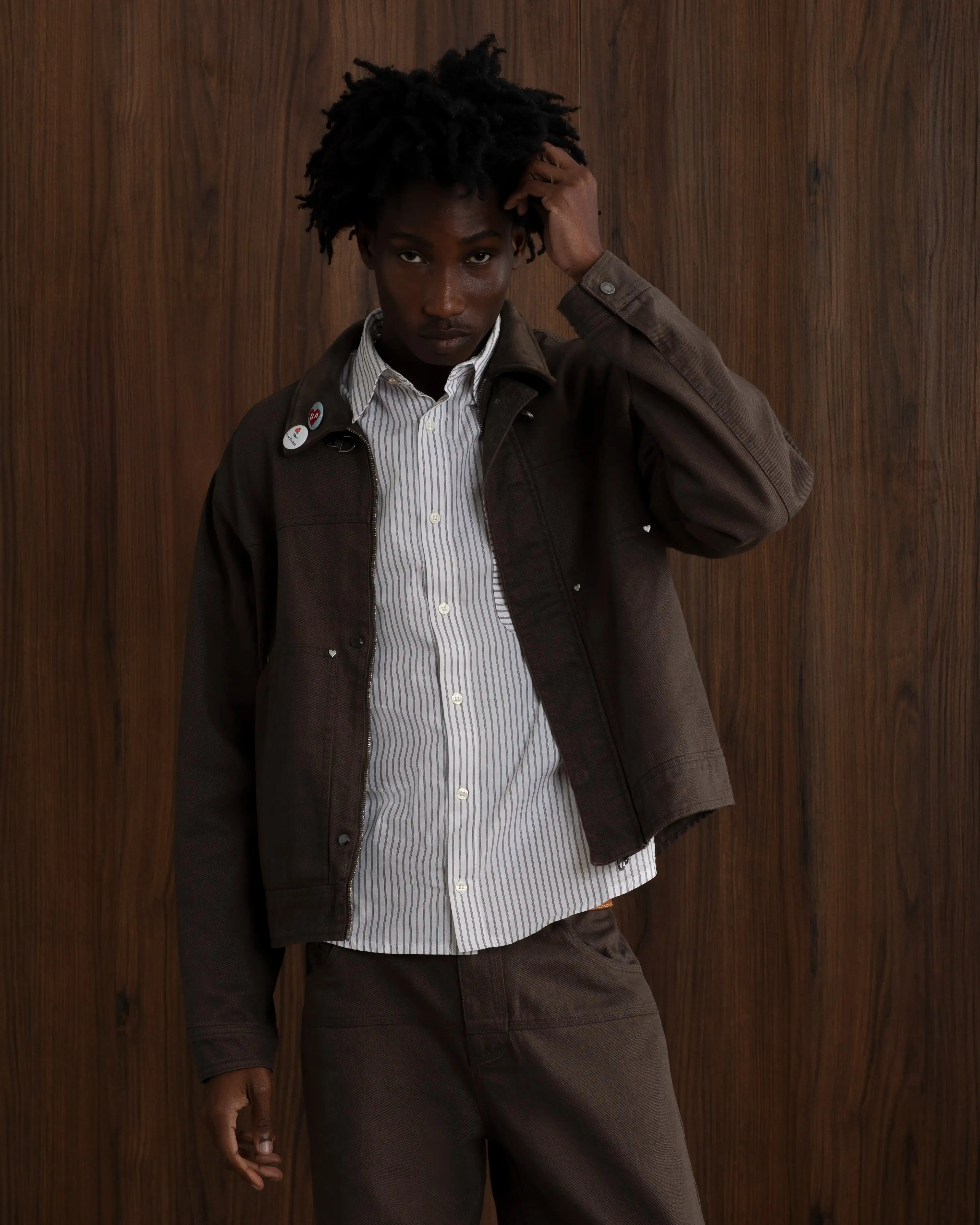 VentilatedPanels Reinforced Edging Studio Carpenter Jacket Brown