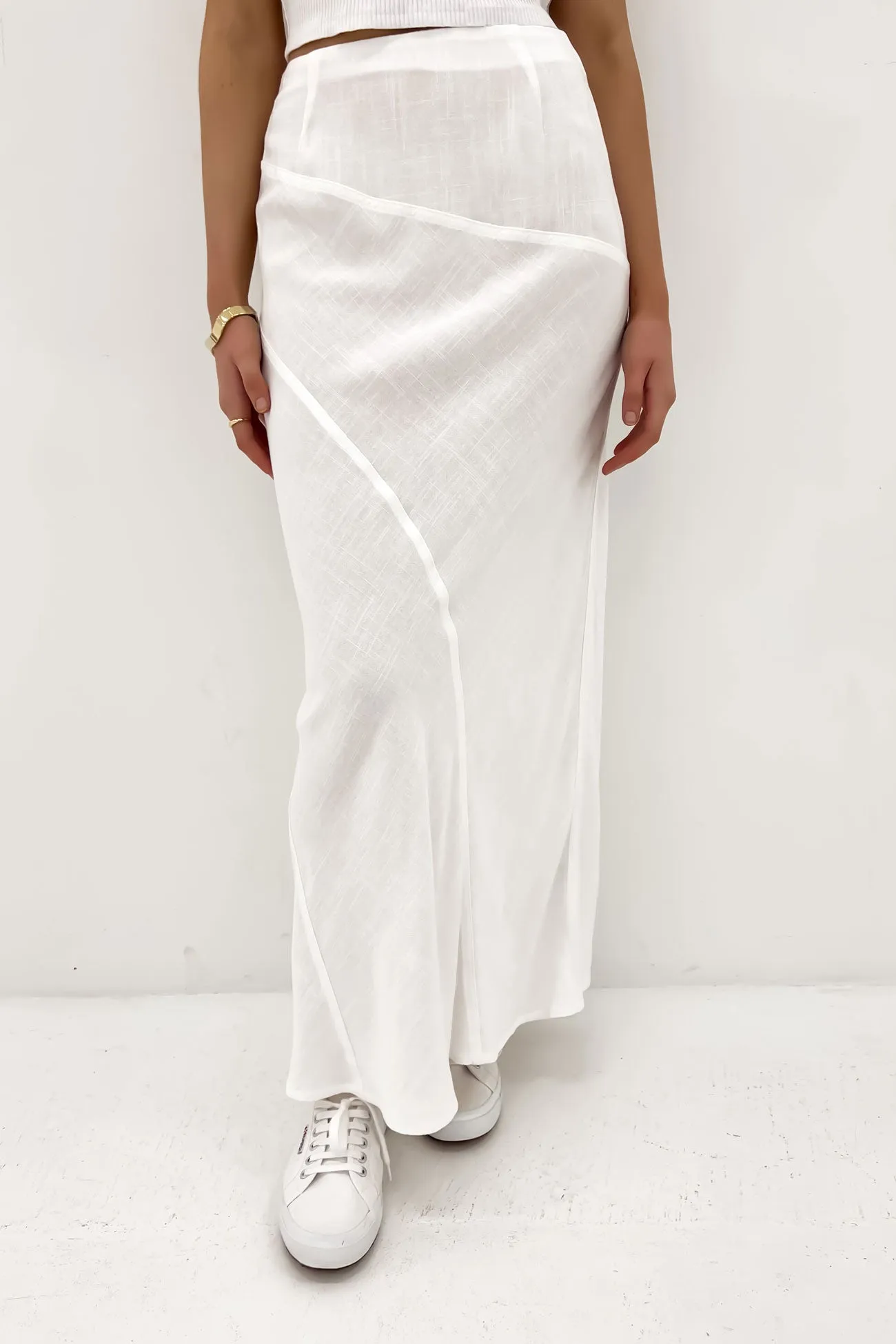 Mandy Maxi Skirt Vintage White Water resistant coating