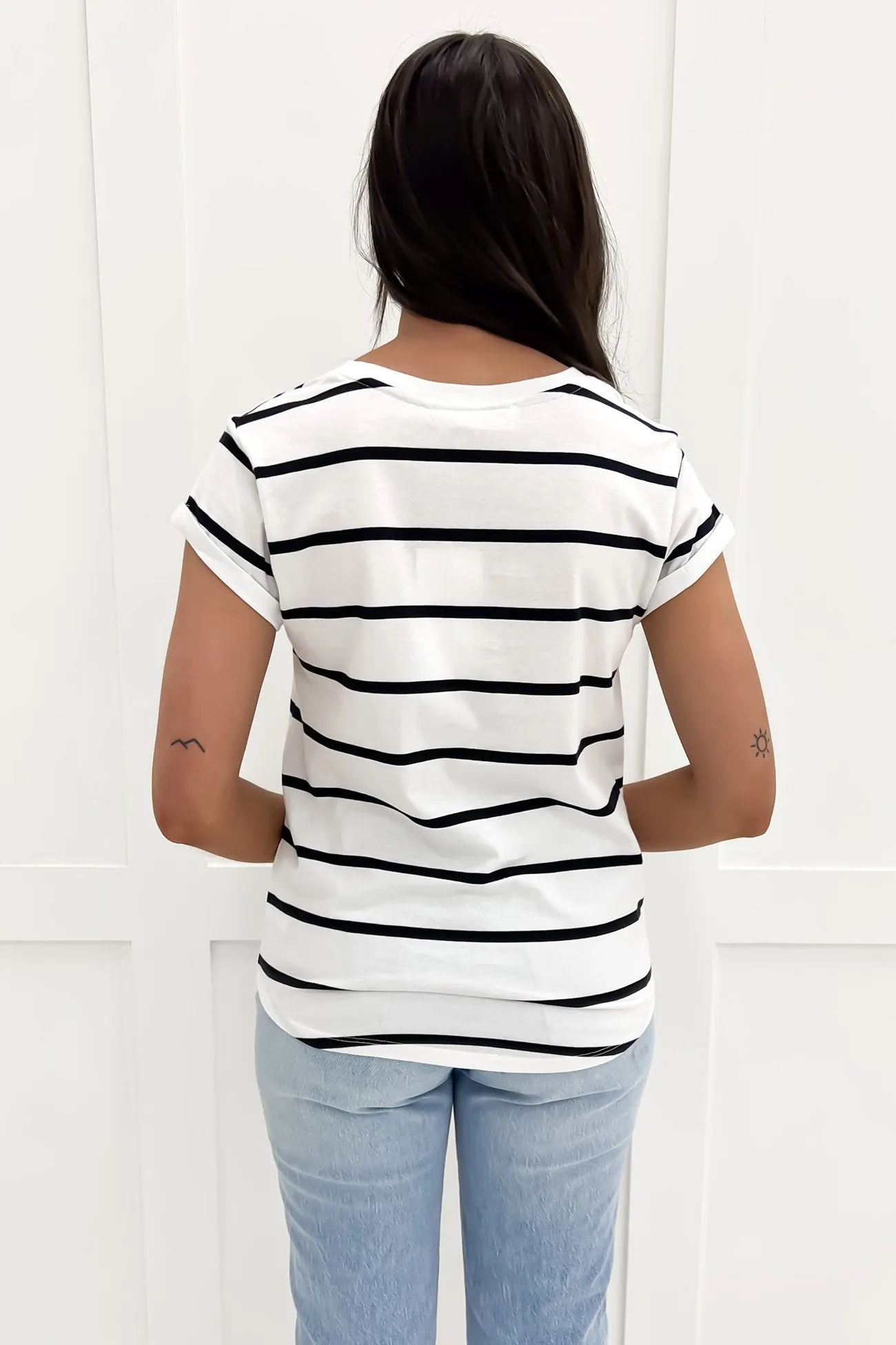 Manly Stripe Tee Black White Stripe Anti-bacterial
