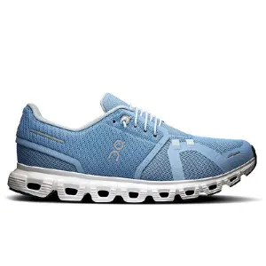Wide Fit Compatibility sand Womens On Running Cloud 6 in Chambray/White