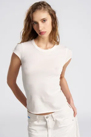 Wide Neck Opening Chill Vibe Marbella Cap Sleeve Tee
