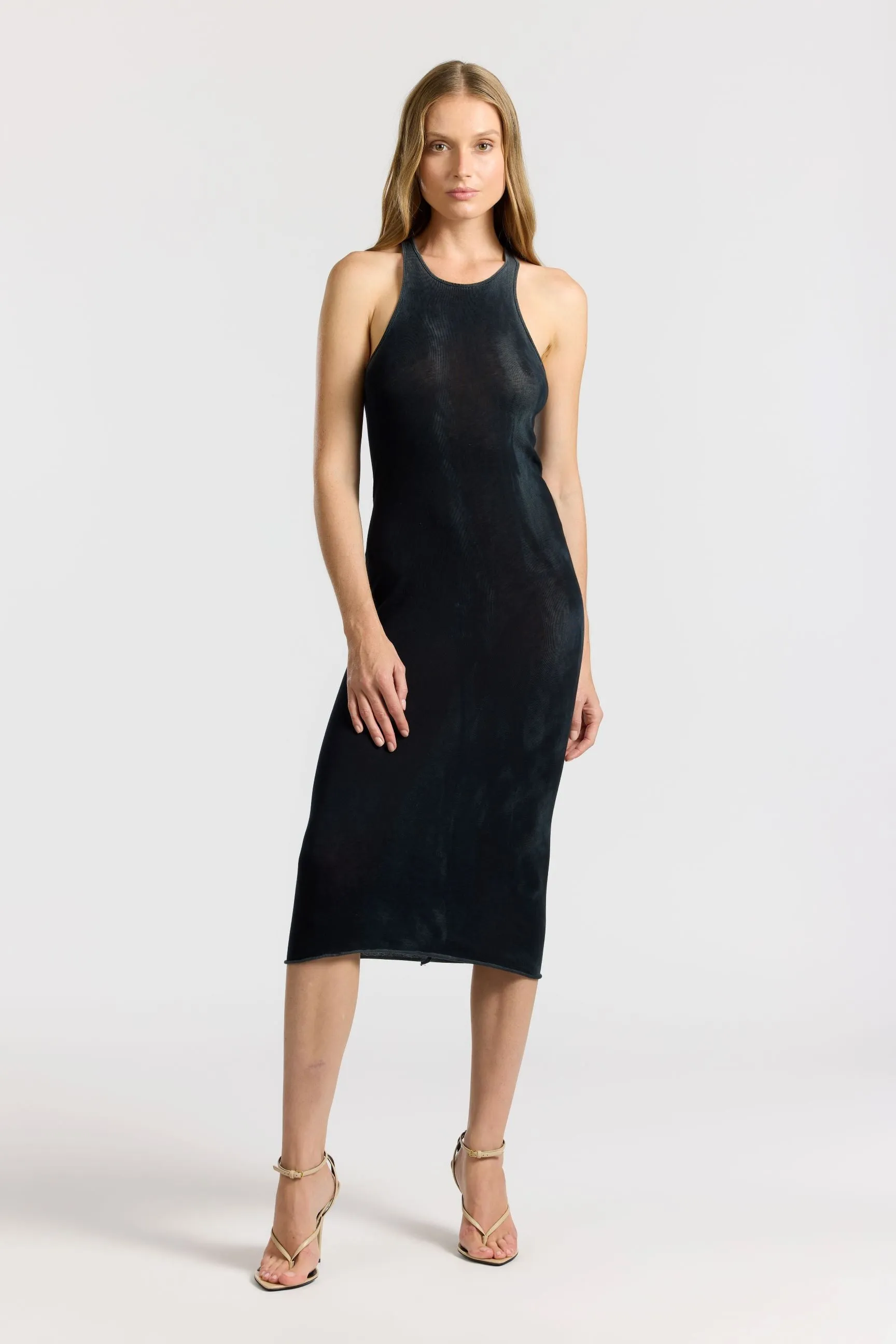 Guest Shine Embroidered-Sleeve Marbella Midi Dress