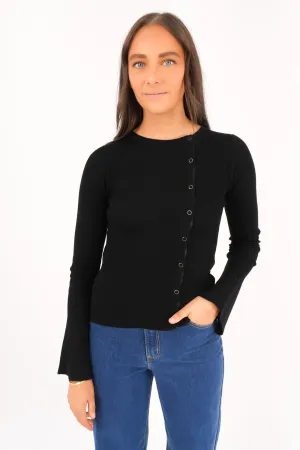 Still Glow Marleigh Knit Long Sleeve Black