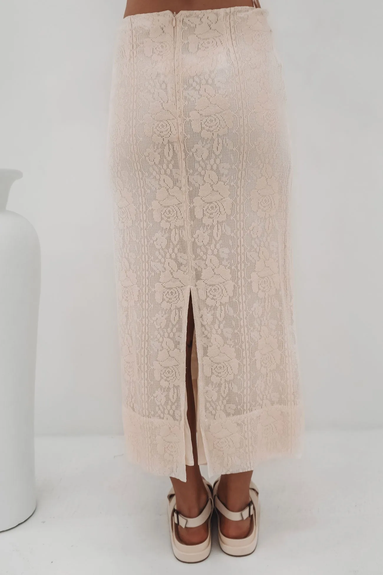 Mary Midi Skirt Cream Refined Mood