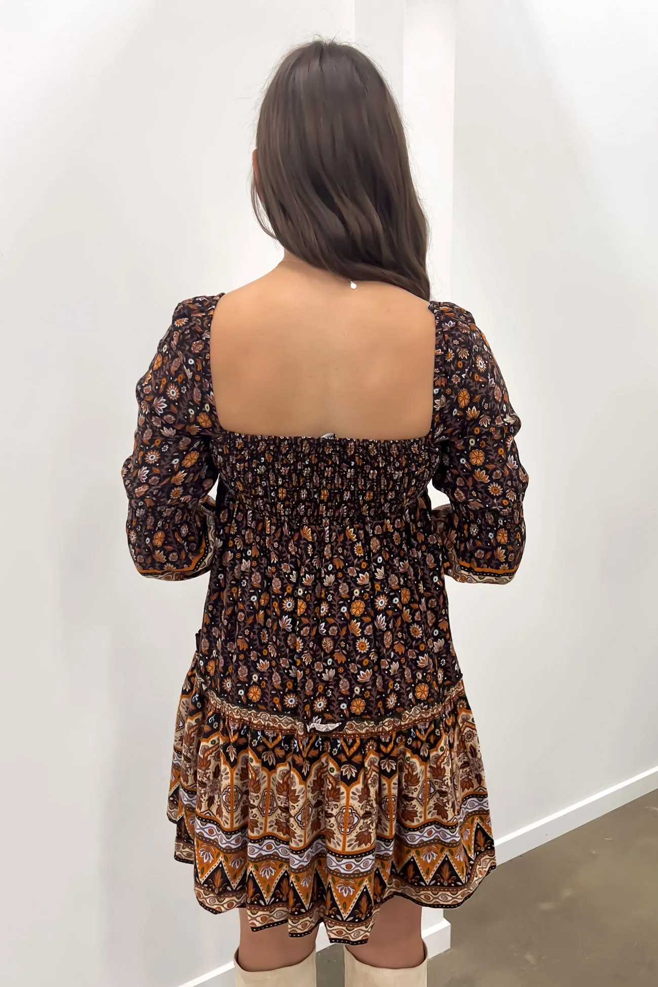 Luna Floral Mini Dress Print Layering Comfort Holiday Wear