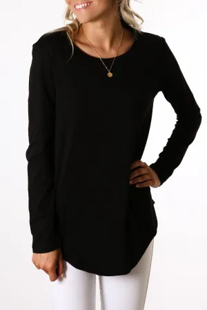 Air Move Denim Cool Megan Long Sleeve Top Black