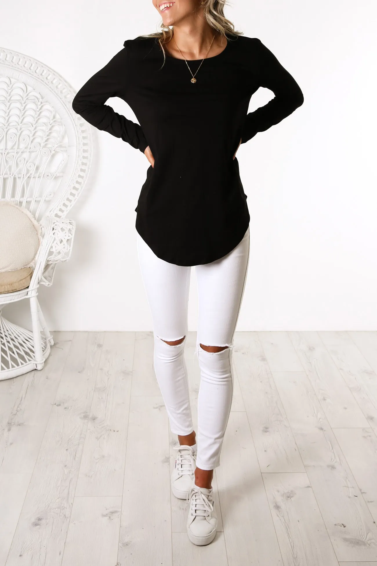 Megan Long Sleeve Top Black Glow Core MoistureControlClothing