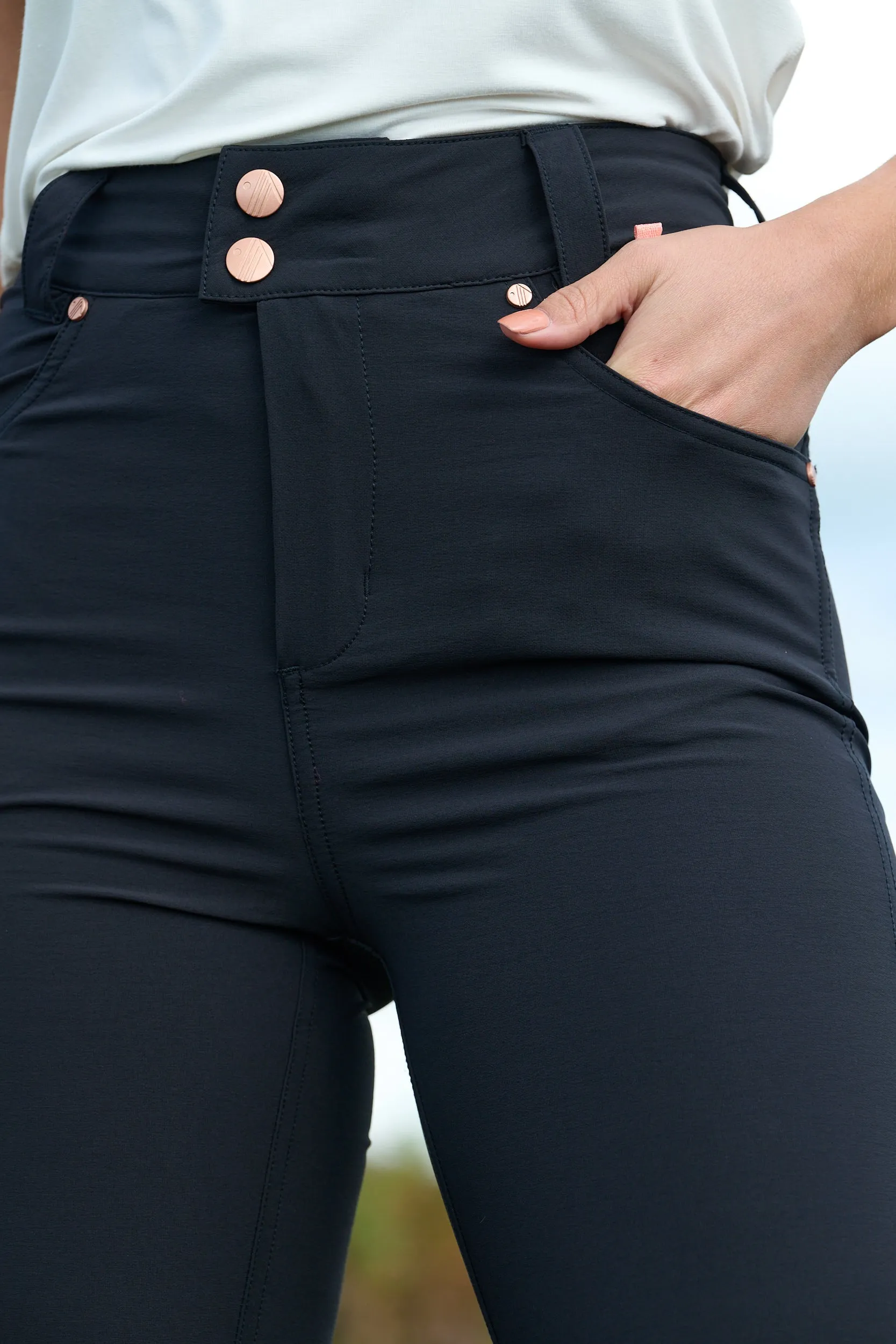 MAX Stretch Shape Skinny Outdoor Trousers - Black High Quality Material Warm Layer