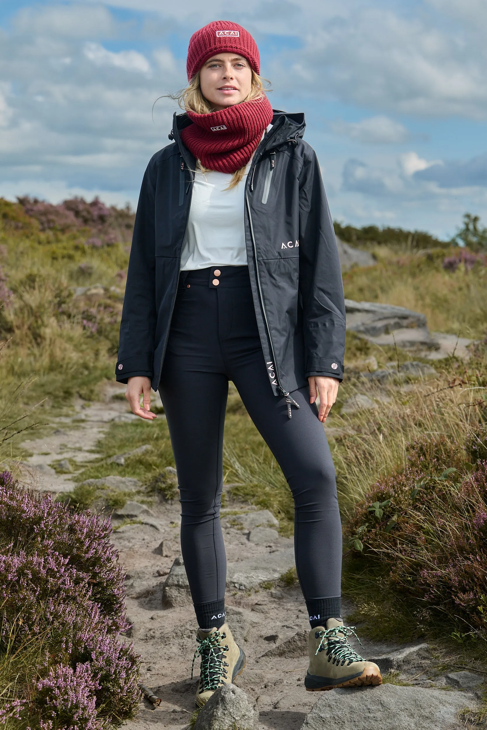 Cozy Lining Smooth Fit Lining MAX Stretch Shape Skinny Outdoor Trousers - Black