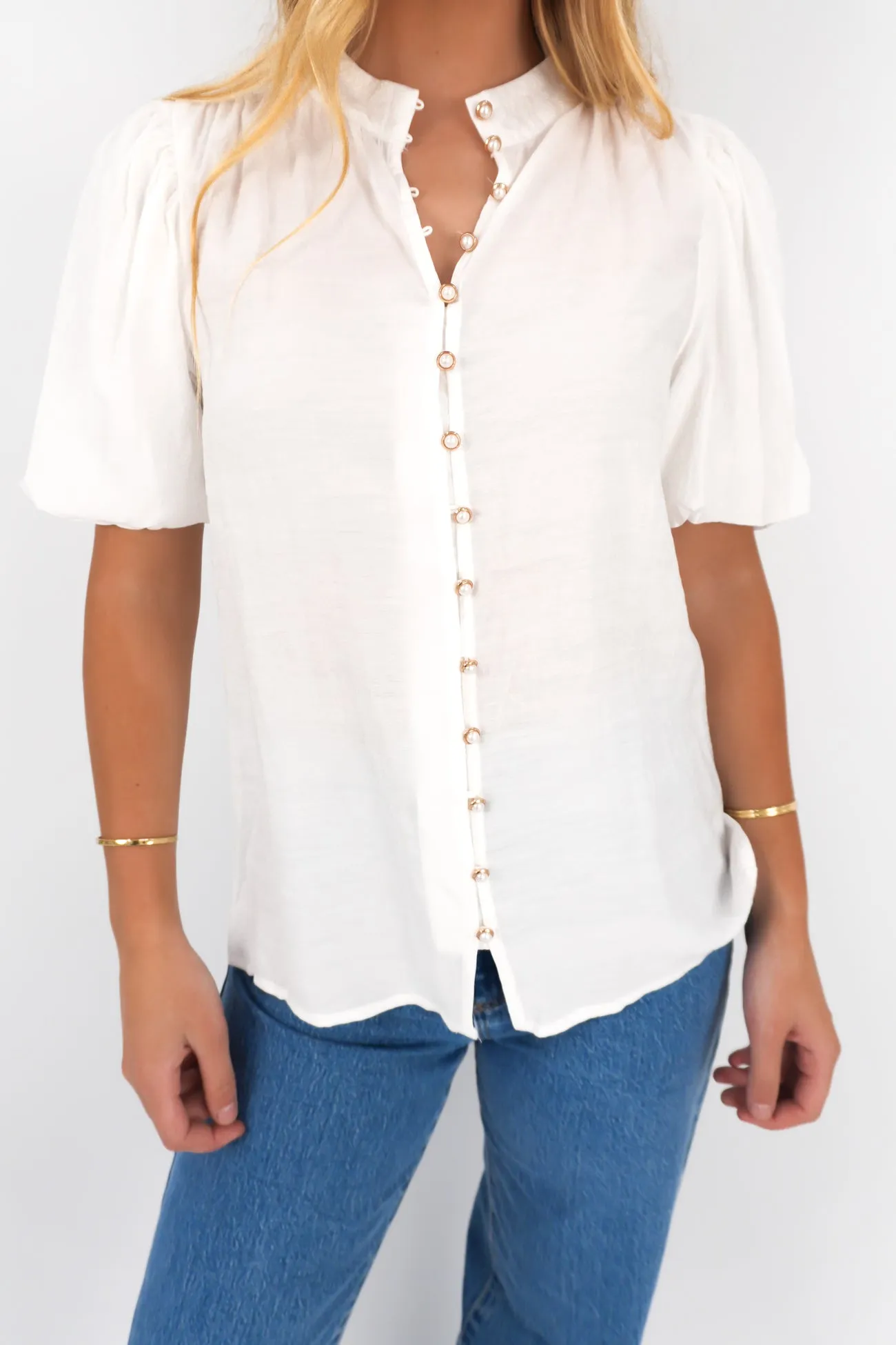 Mayflower Blouse Ivory Light Fit Water Based Ink