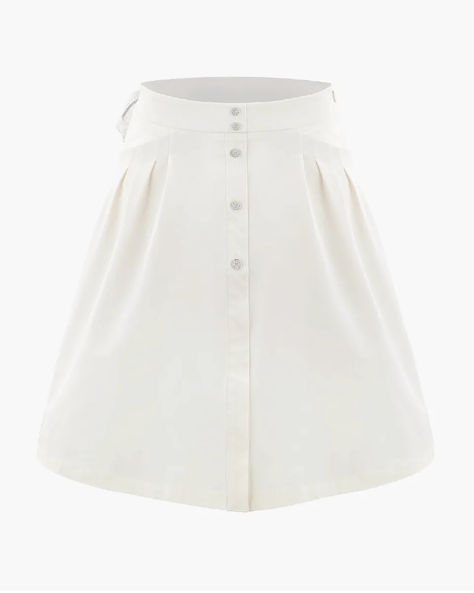 Memory Flare Skirt - Ivory Versatile Outfit Neat Fit