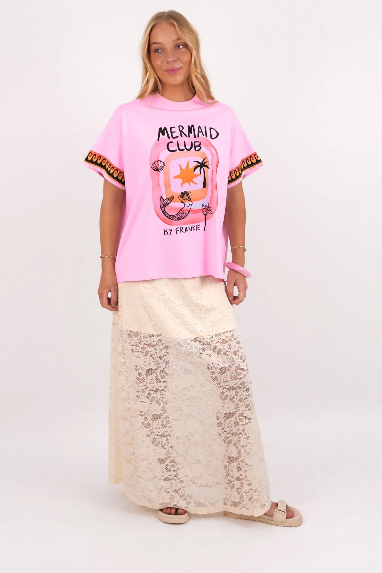 Mermaid Club Tee Pink Daily Style Light Style Trend