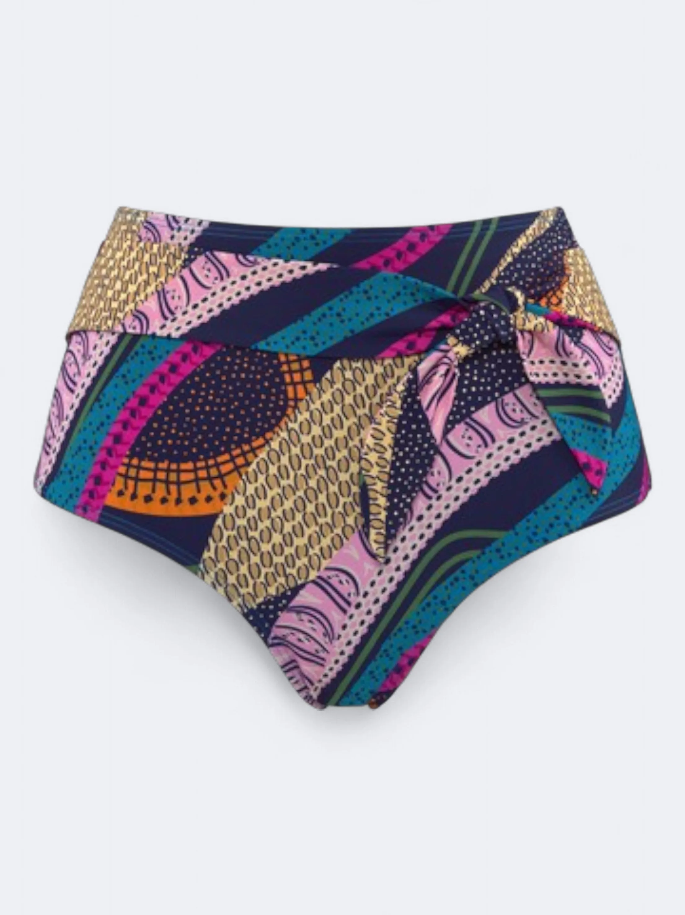 Smooth Edge Finish UPF Rated Fabric Women's Printed Bikini Bottom,Multi