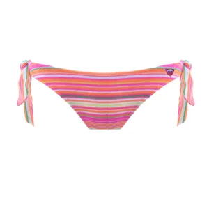 Bonded Edge Details Women's Striped Side-Tie Bikini Bottom,Multi