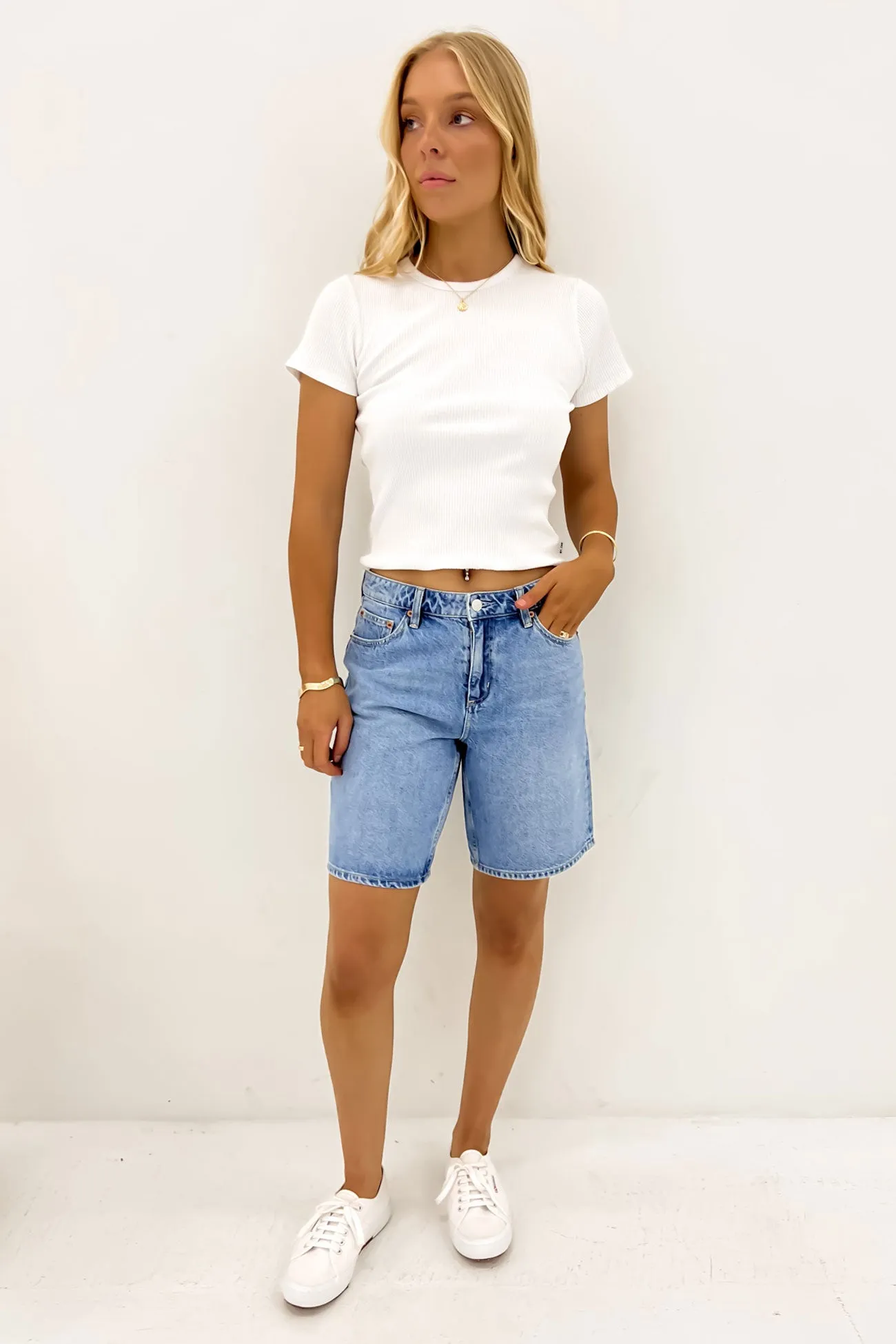 Mid Baggy Short Yesterdays Blue Active Wear Shorts