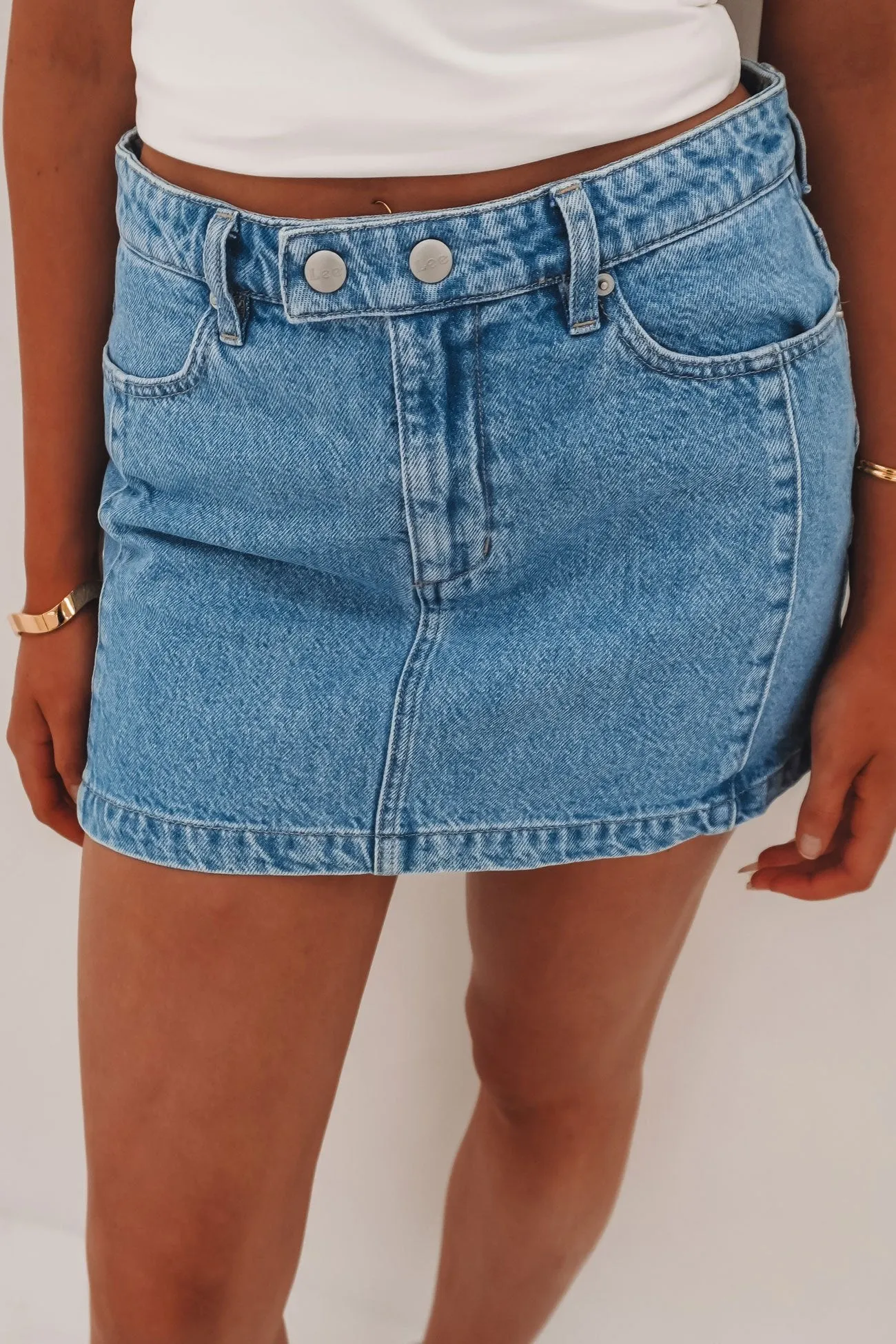 Mid Mini Moto Skirt Blue Monday Outfit Flow Polished Fit