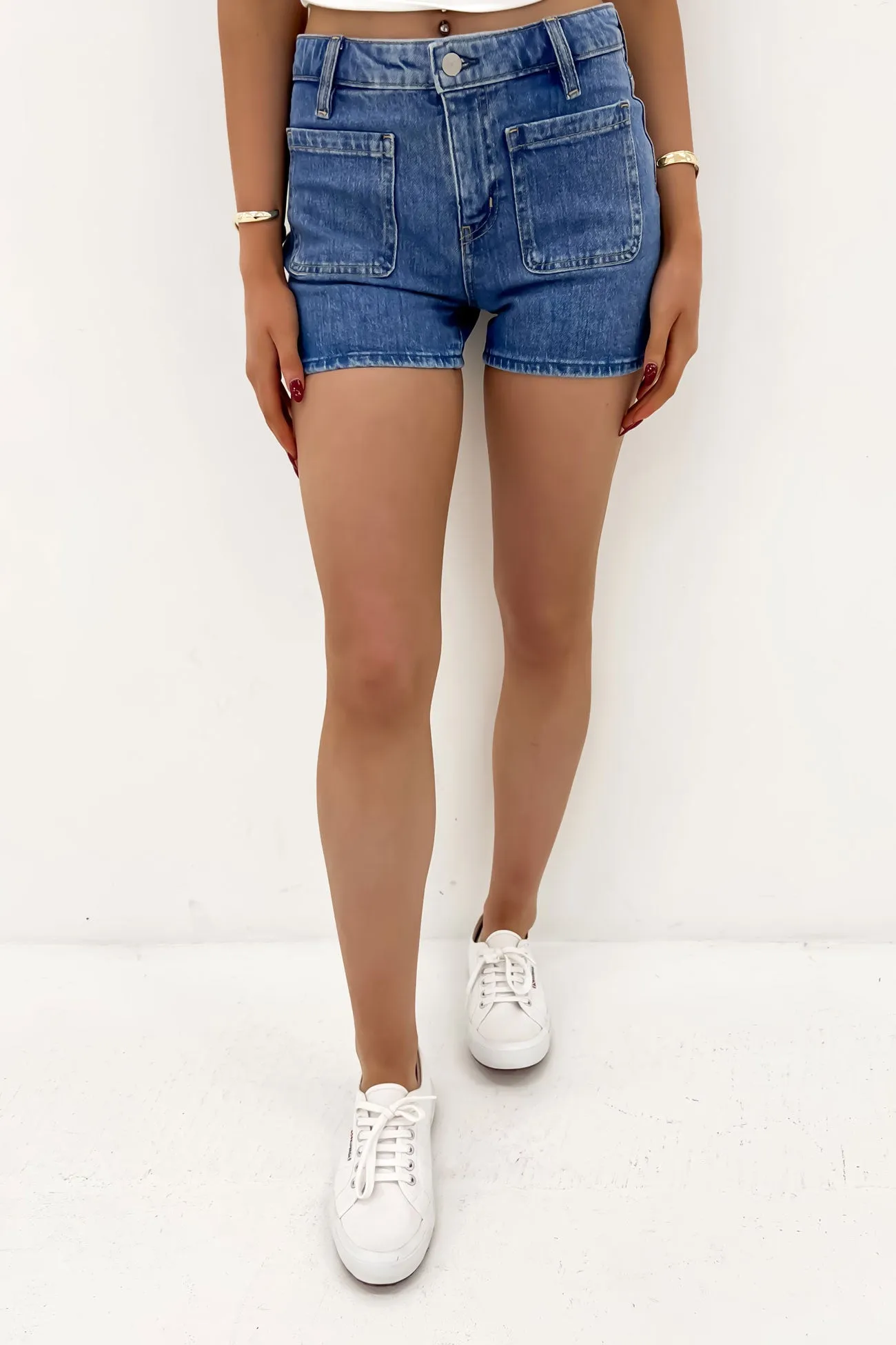 Mid Mom Short Chasing Blue silk blend Durable Comfort