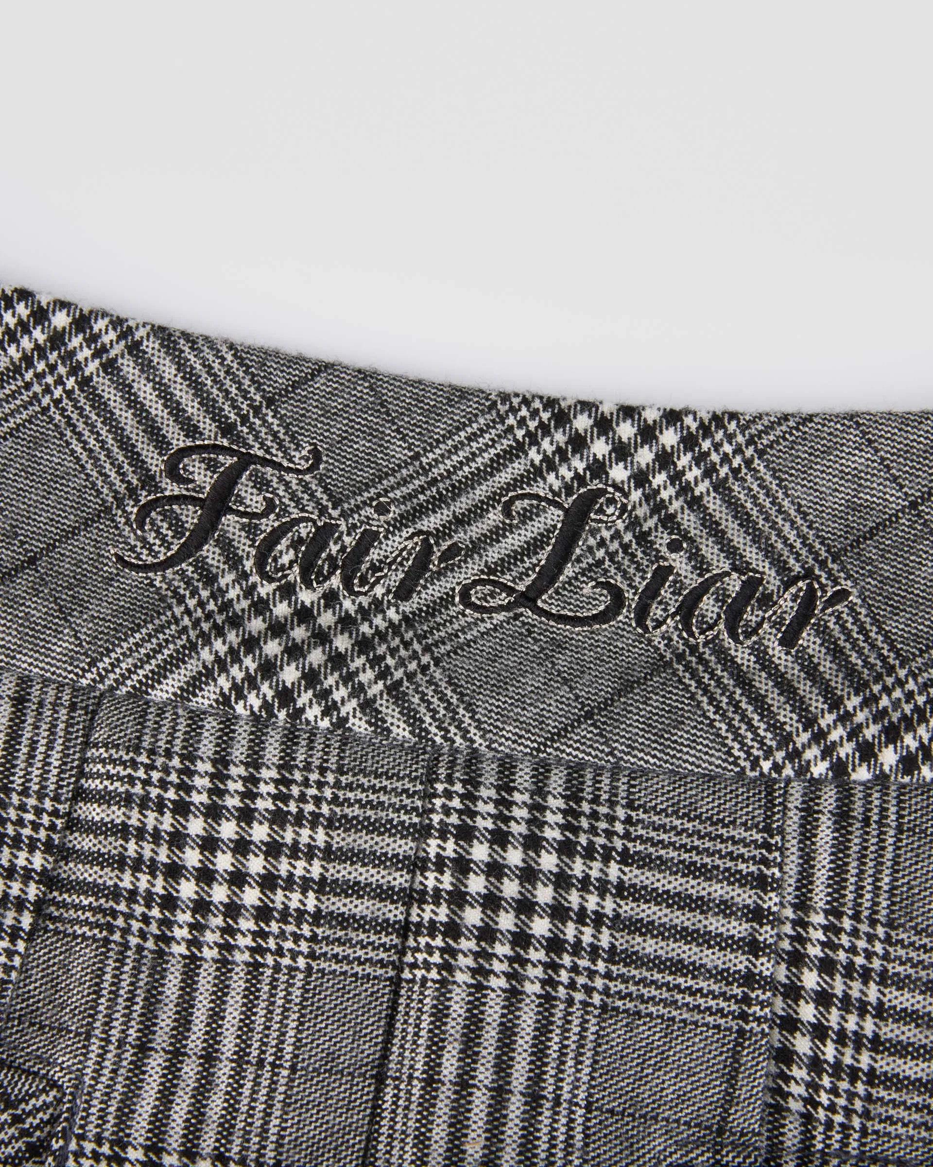 Twist Front Design Mid Pleated Flare Checkered Skirt