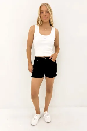 No Ride Up Design Performance Fit Mid Thigh Short Jet Black