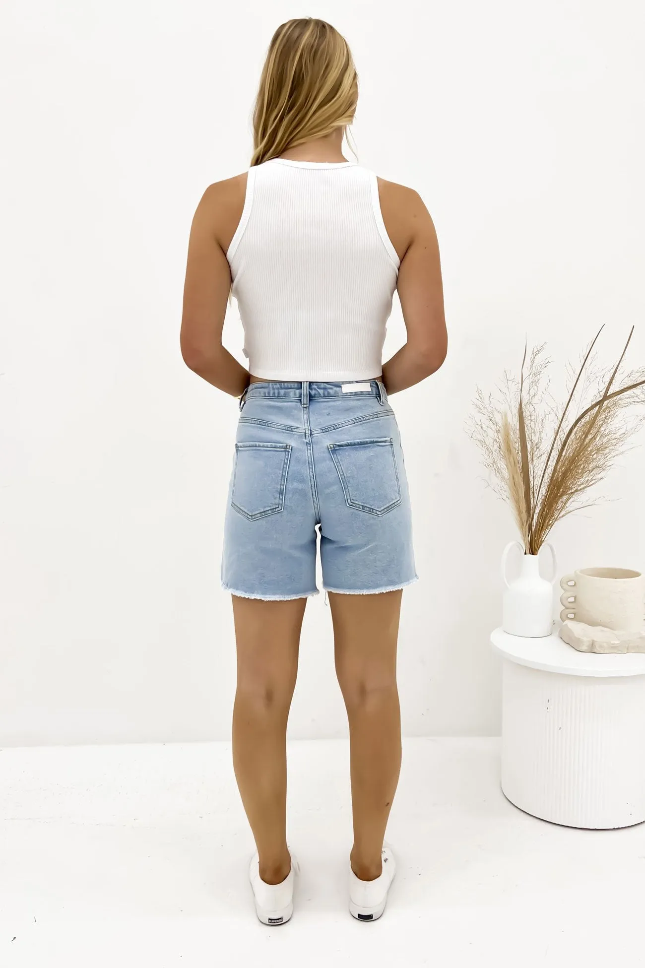Reinforced Stitching Millie Short Light Blue