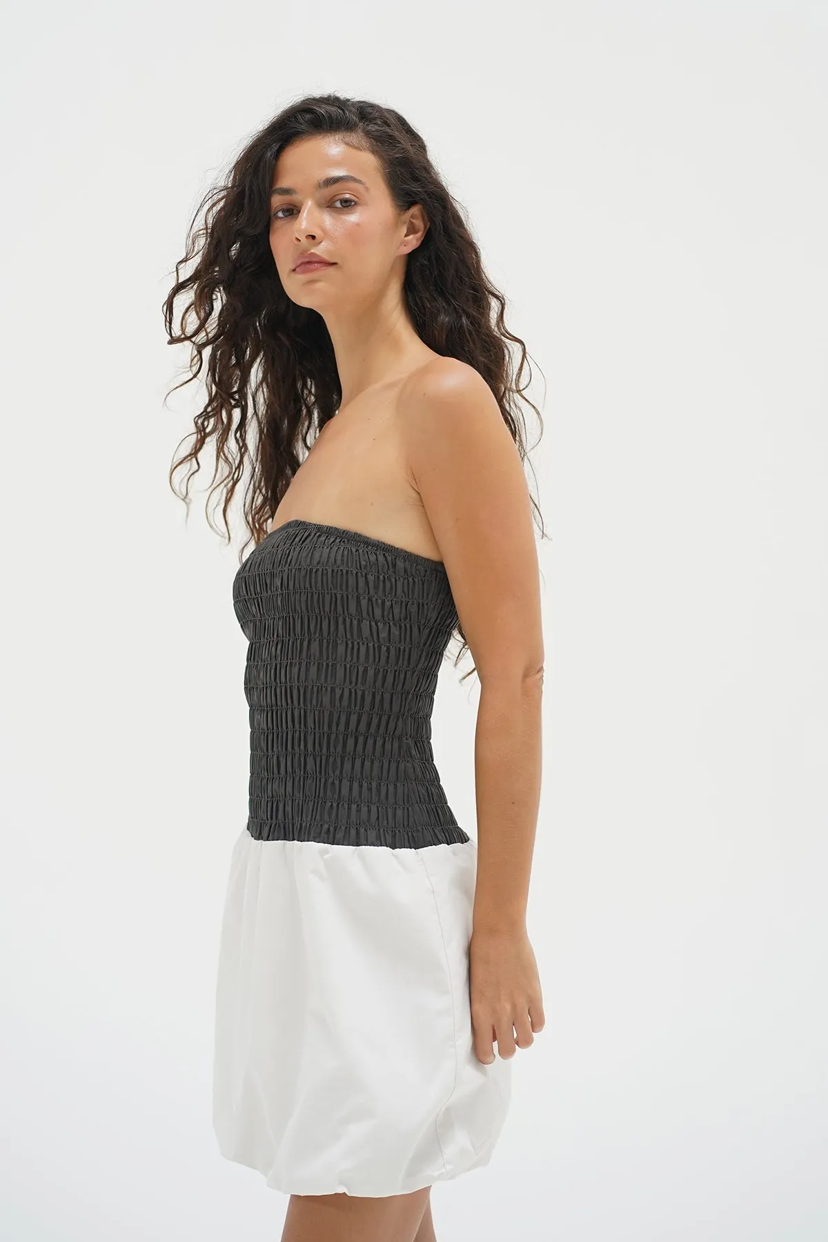 Subtle Look Elsie Dress - Black With Vapor Skirt