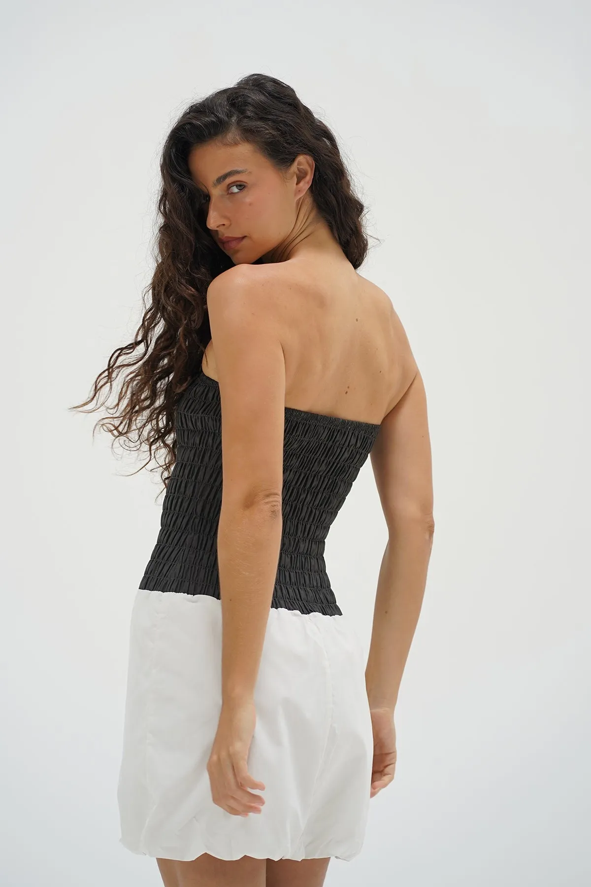 Elsie Dress - Black With Vapor Skirt Relaxed Feel Vibrant Touch