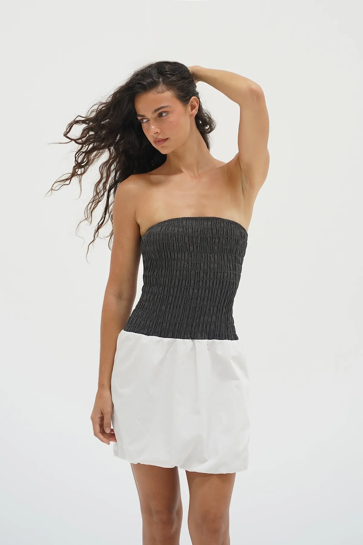 Simple Fashion Elsie Dress - Black With Vapor Skirt