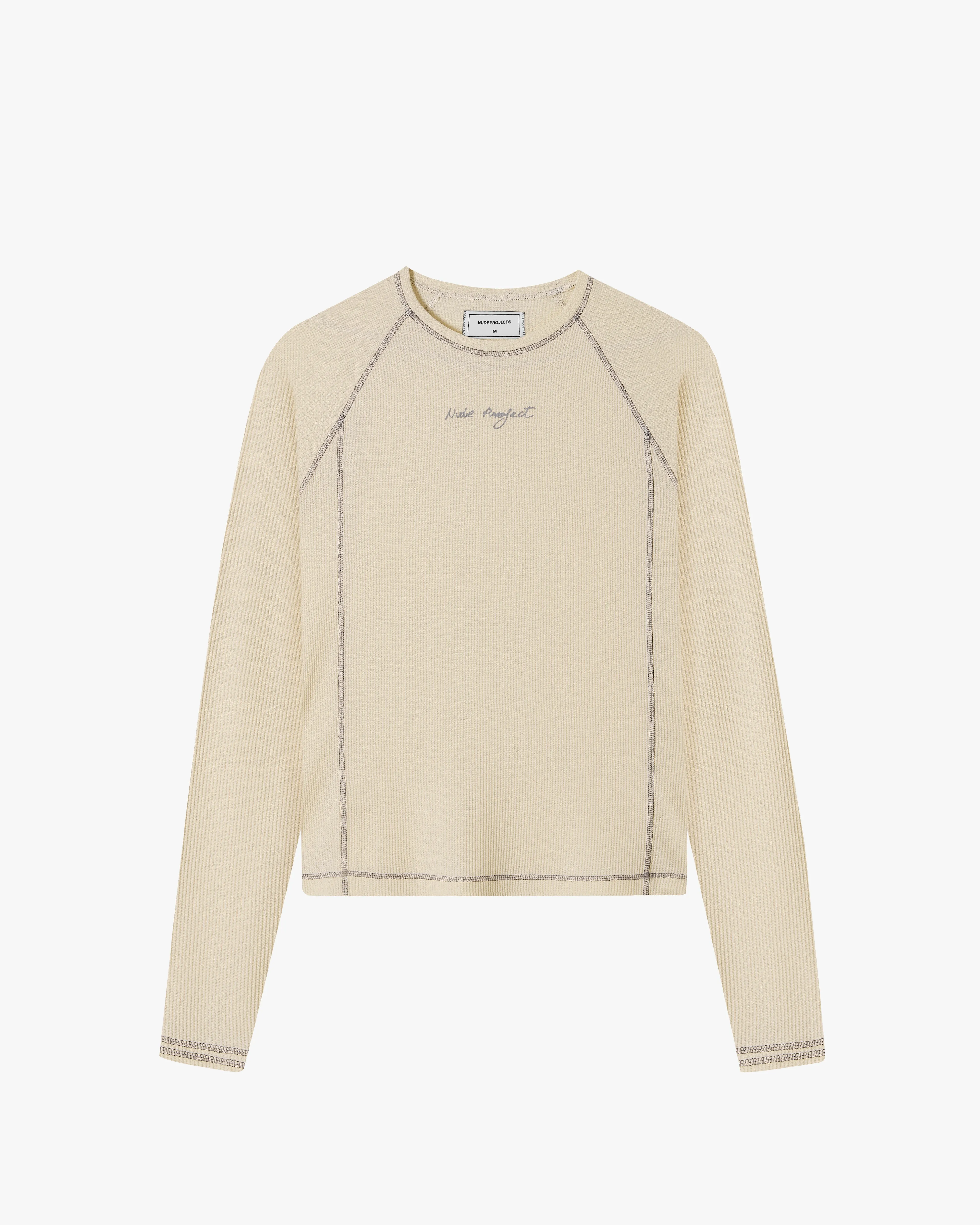 CompressiveFitFabric Waffle Long-Sleeve Tee 2 Pack Marshmallow/Black