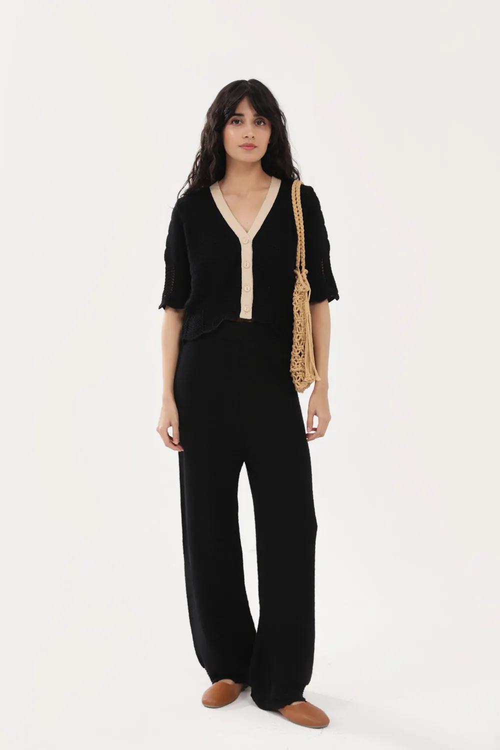 CROCHET KNIT TROUSERS Full Motion