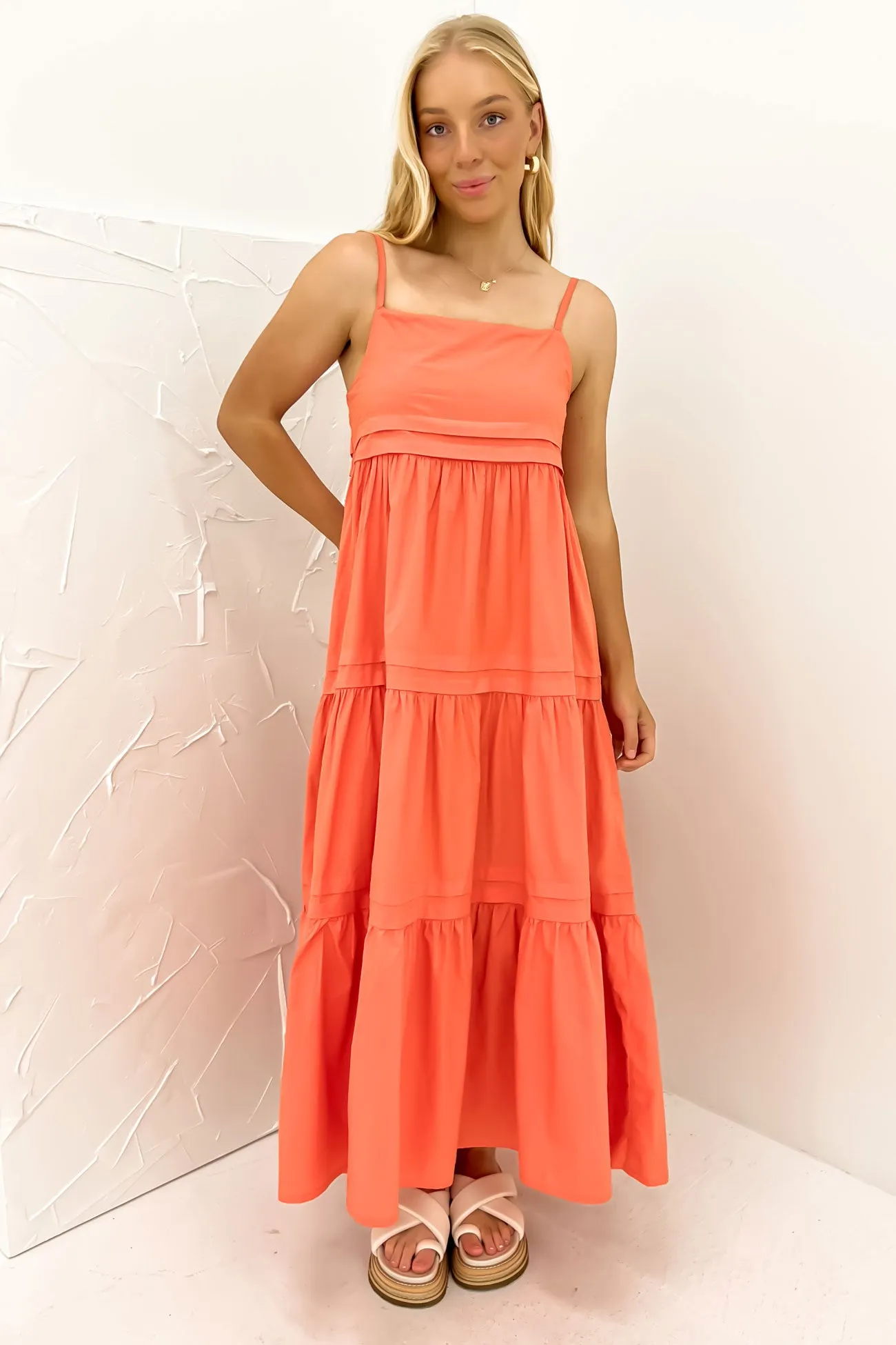 Work Ease Esme Maxi Dress Coral