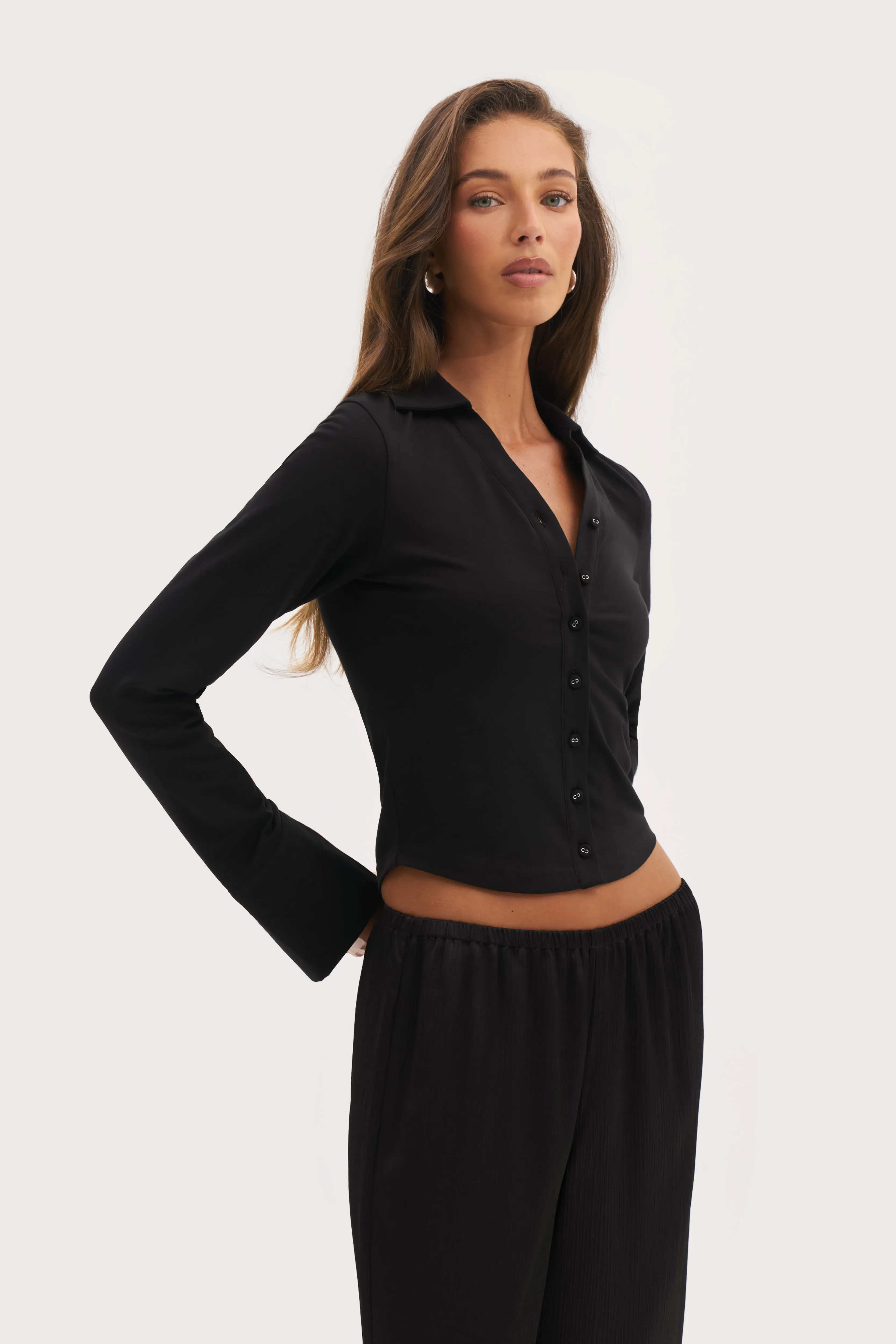 Daily Errands Fitted Shirt - Black Quick Fit Wear perfect for all-day wear