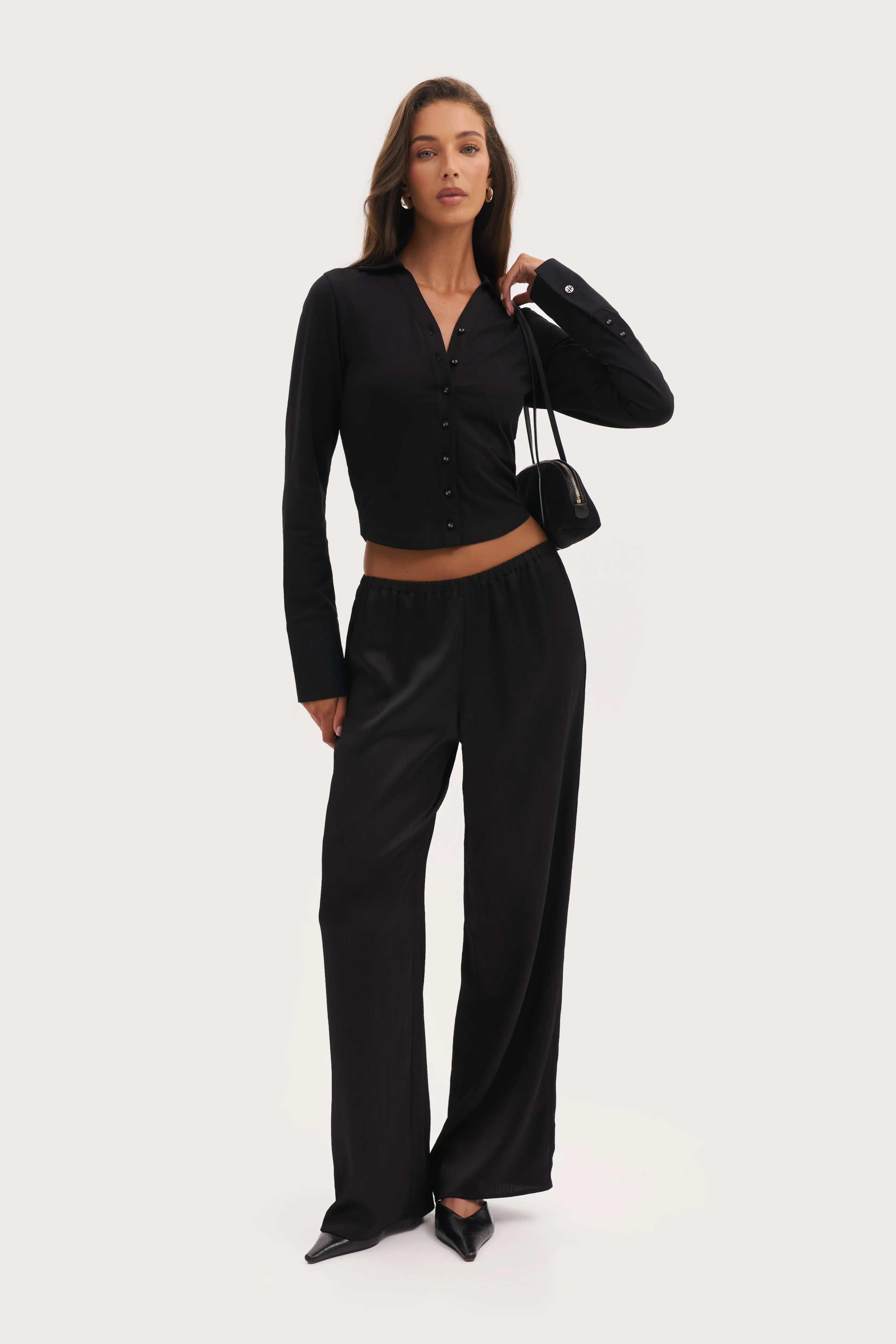 Daily Errands Fitted Shirt - Black UPF Rated Fabric