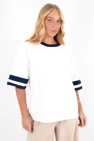 Light Fit Wear Della Tee White Navy