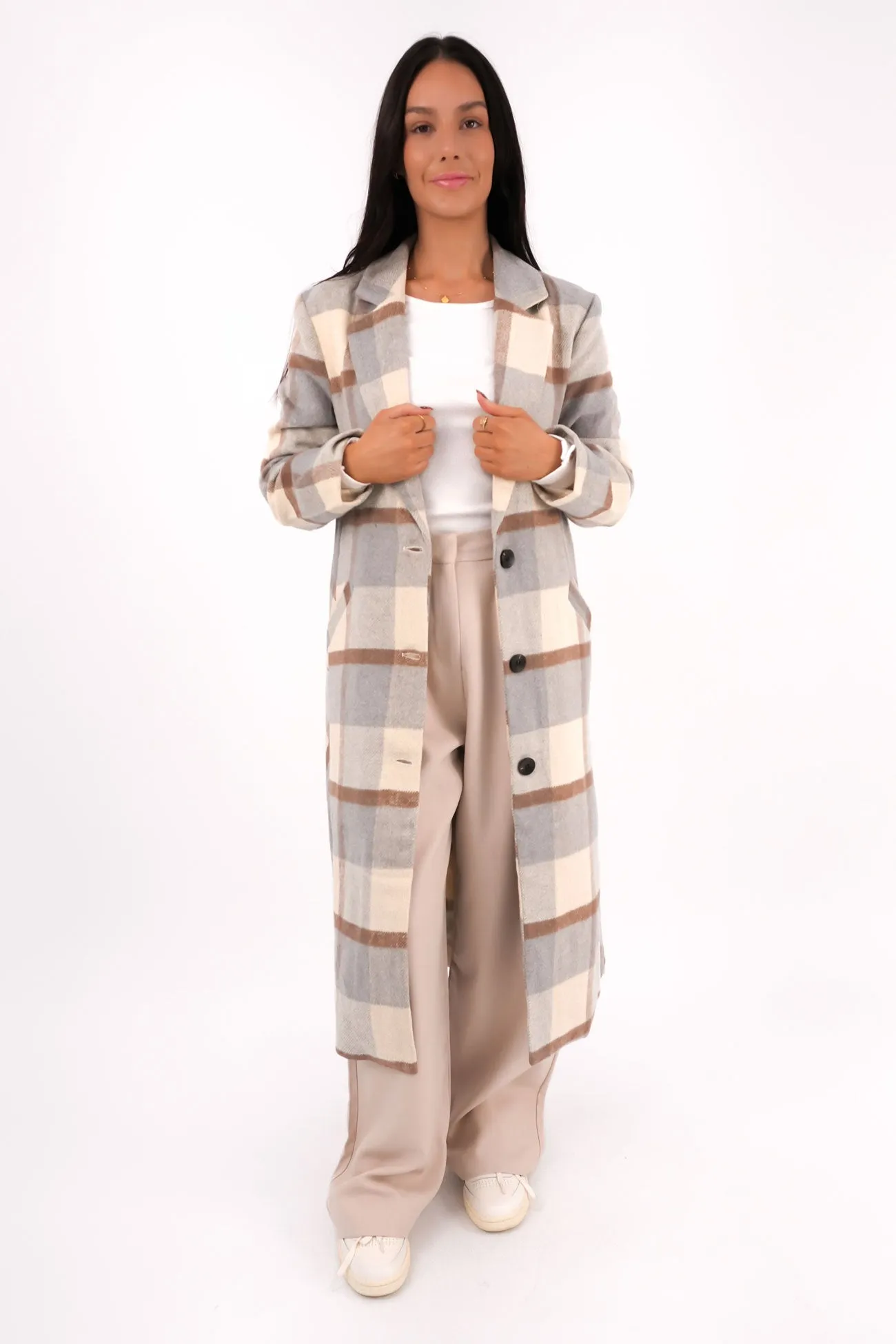 Ergonomic Sleeve Shaping Catie Coat Grey