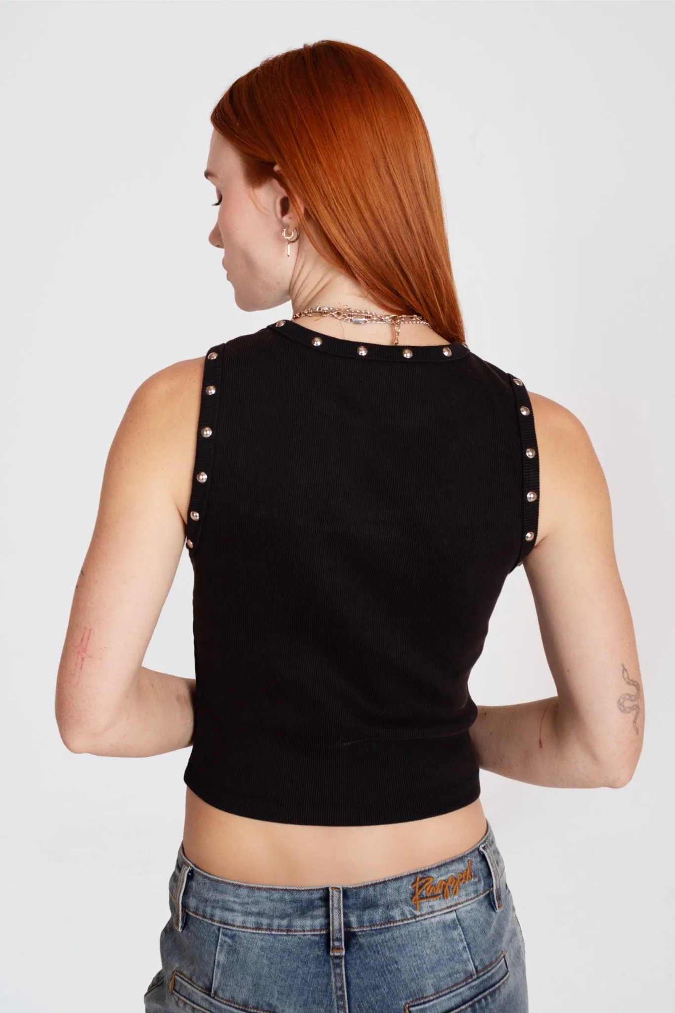 Rivet Logo Tank Top StaticFree Lining Green Fit