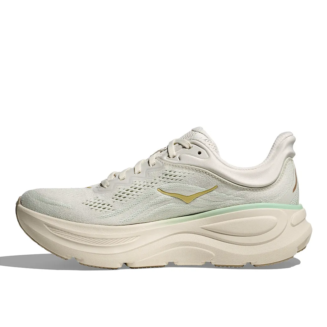 Womens Hoka Bondi 9 Wide in Truffle Salt/Sea Glass Comfort arch