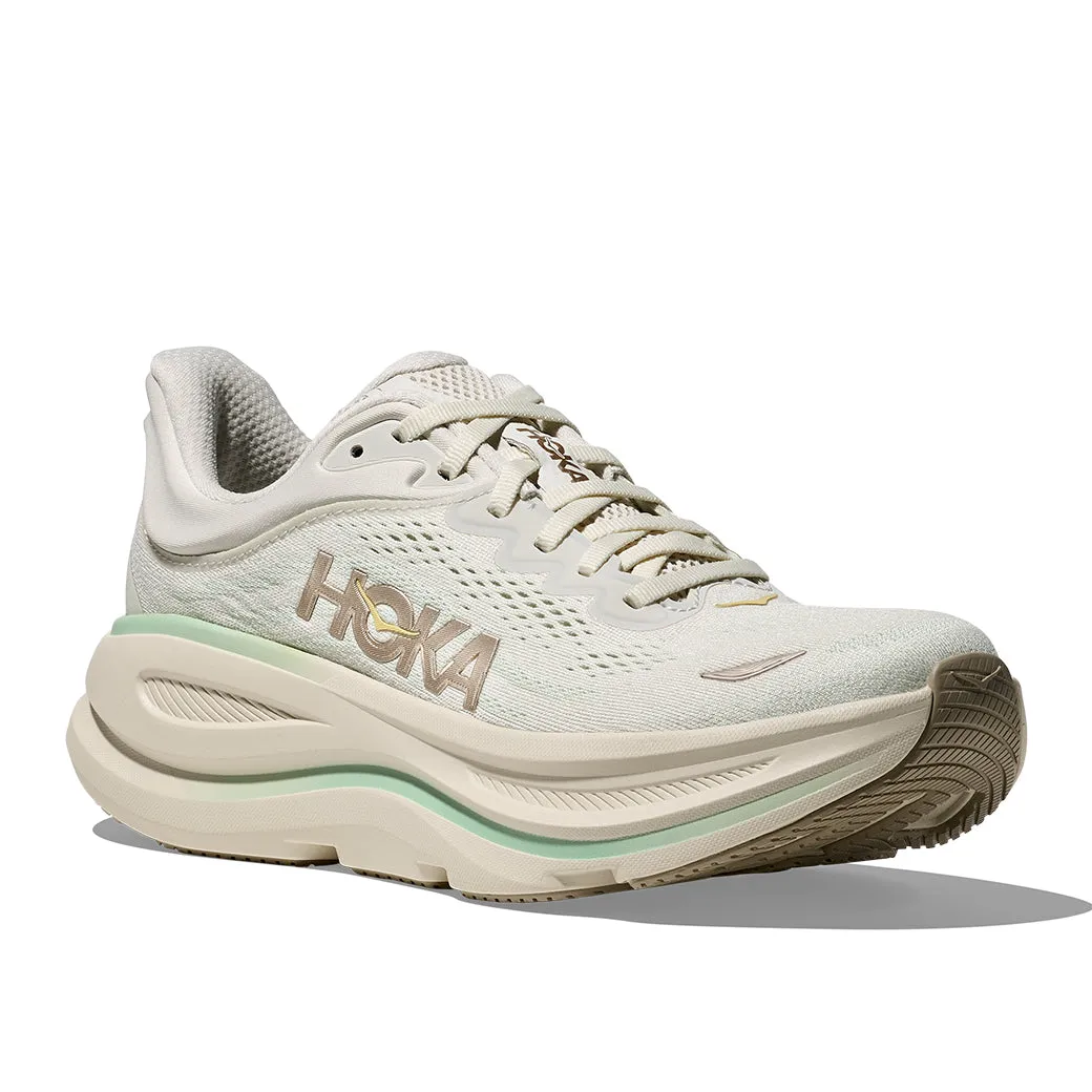 long - term use shoe durability Quick   Dry Womens Hoka Bondi 9 Wide in Truffle Salt/Sea Glass