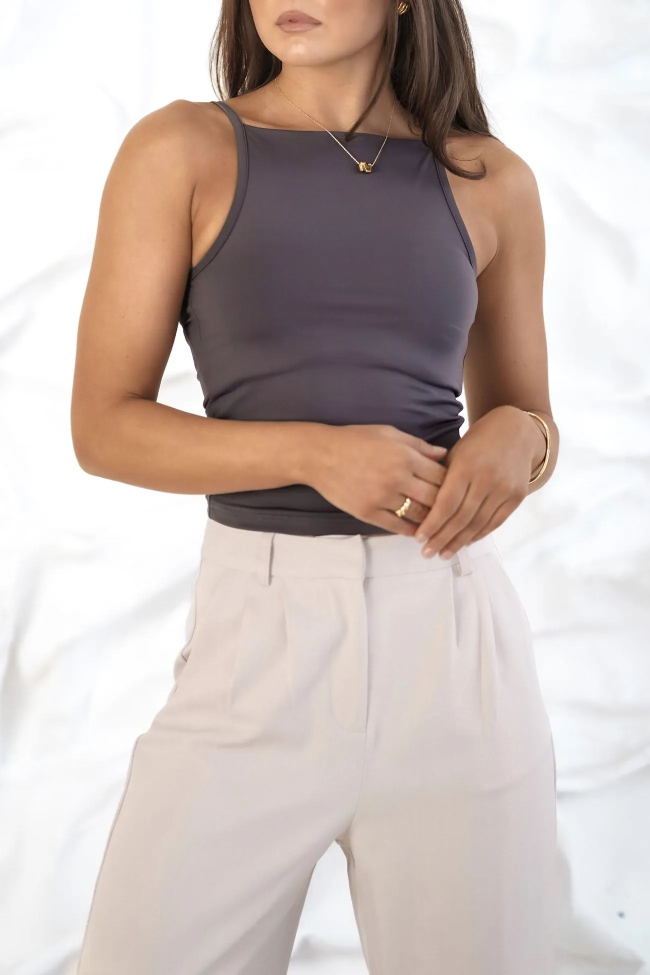 Alex Smooth Tank Charcoal DurableWeave