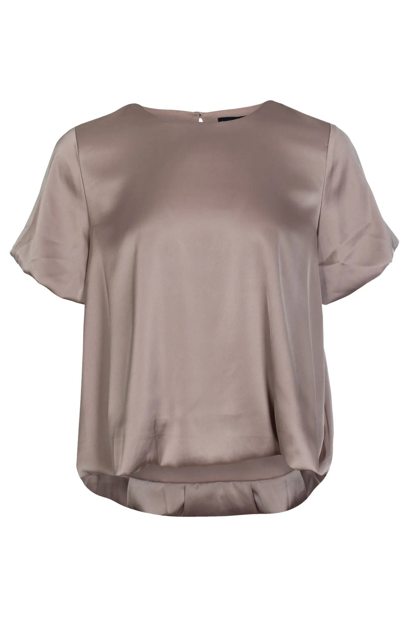Hope Fit Holiday Ease Puff-Sleeve Satin Top | CHAMPAGNE | 4491C1