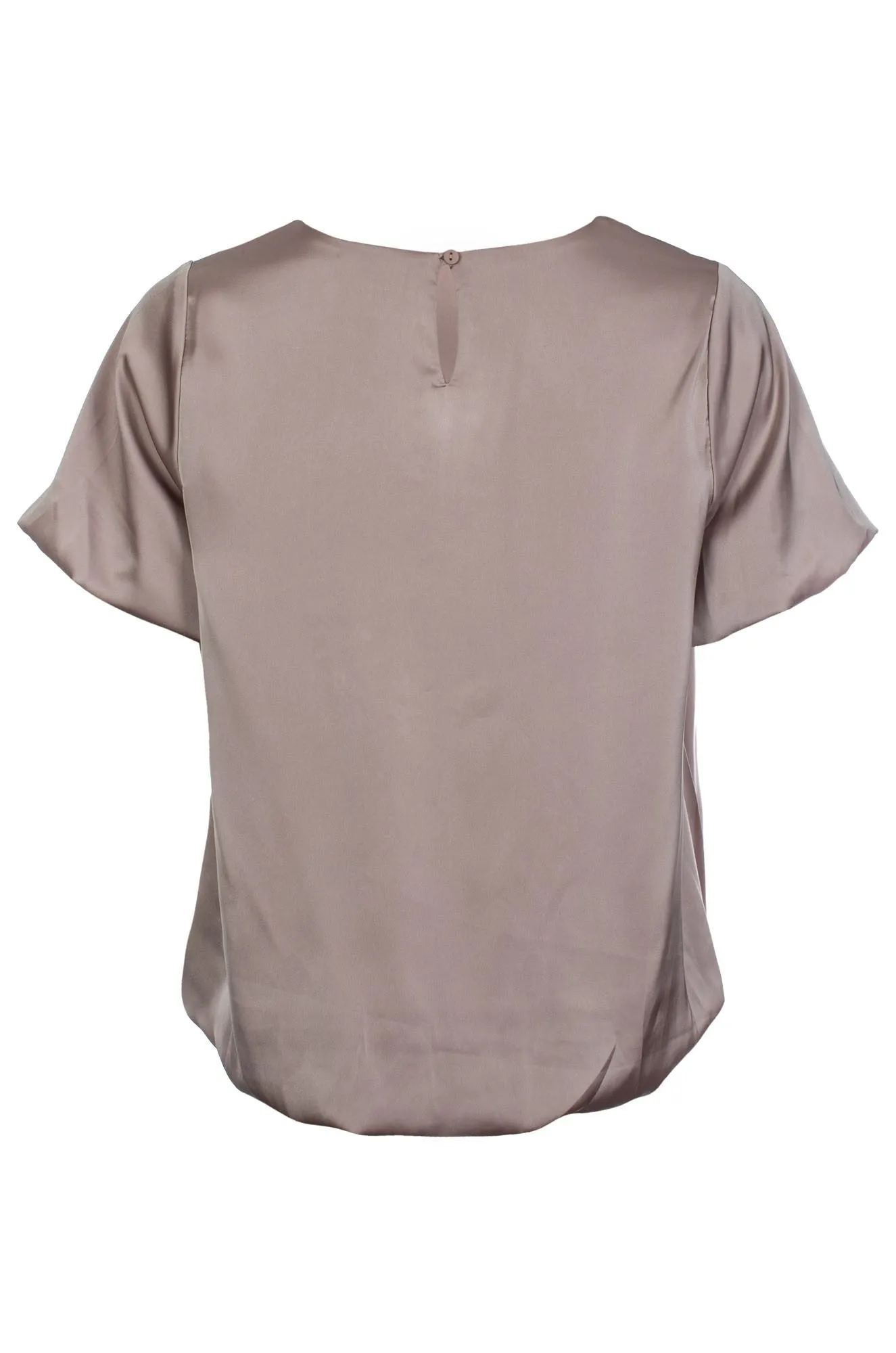 Puff-Sleeve Satin Top | CHAMPAGNE | 4491C1 Antibacterial Finish KnotFree Tailoring