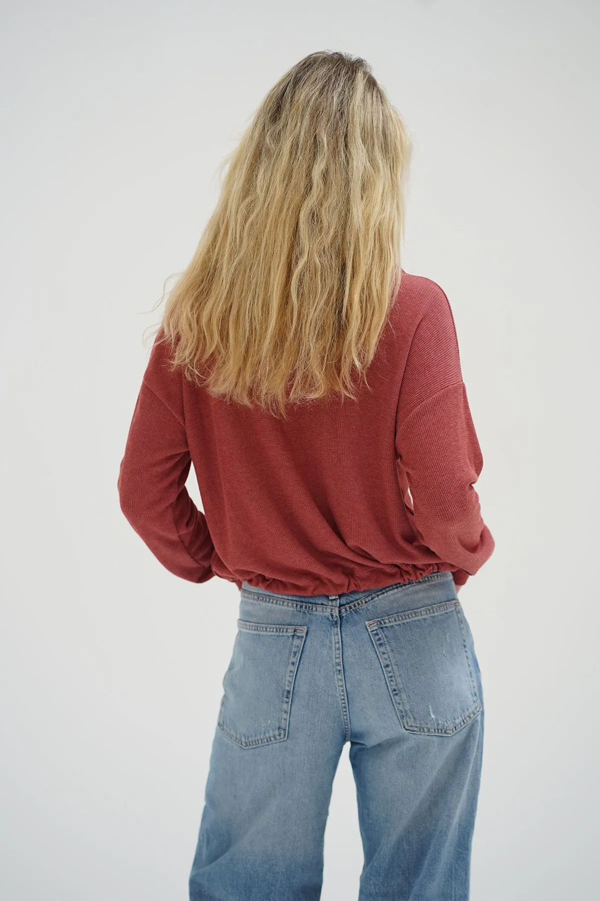 Carter Half Zip - Washed Brick Office Layer Work Day