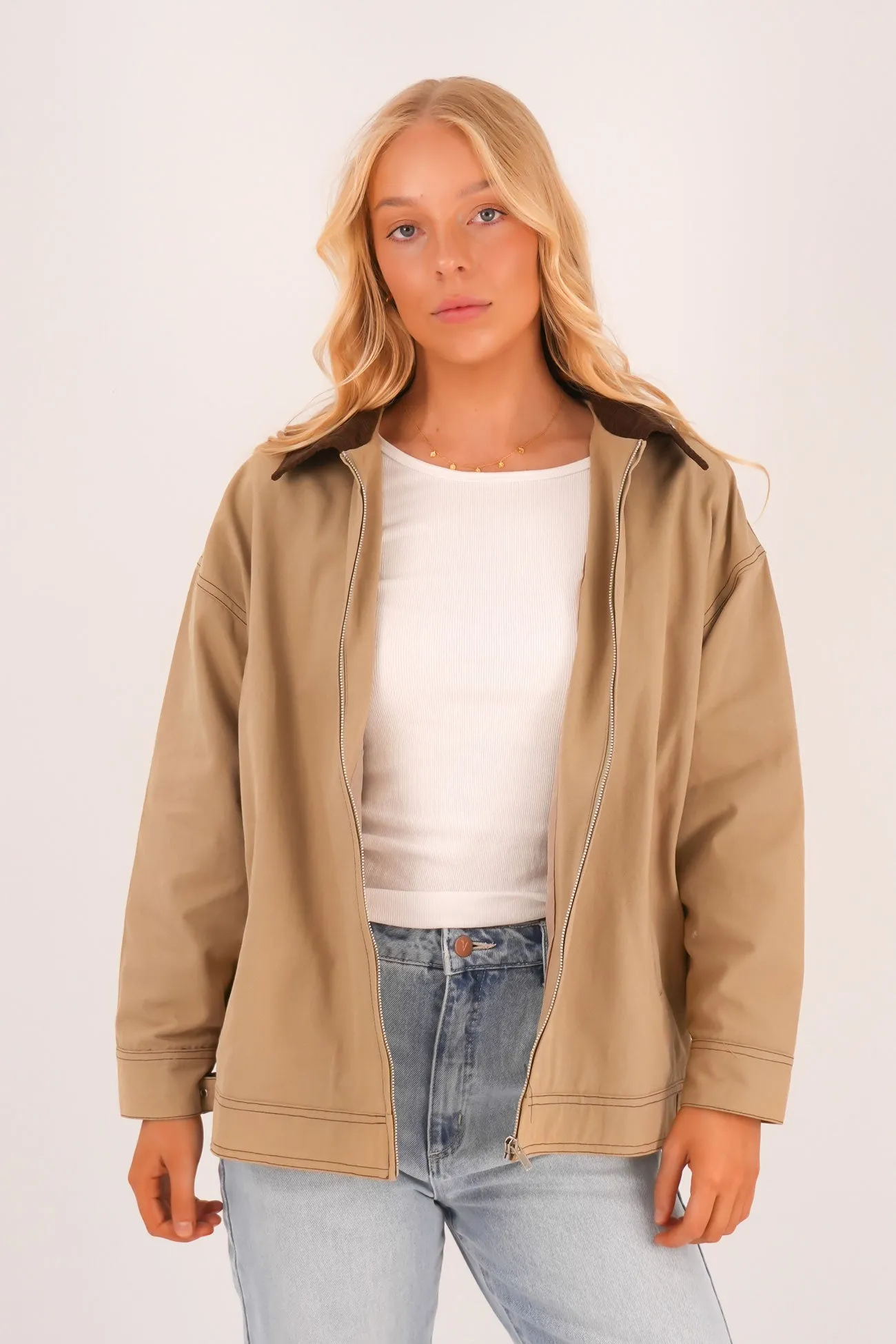 Charles Jacket Natural Reflective accents